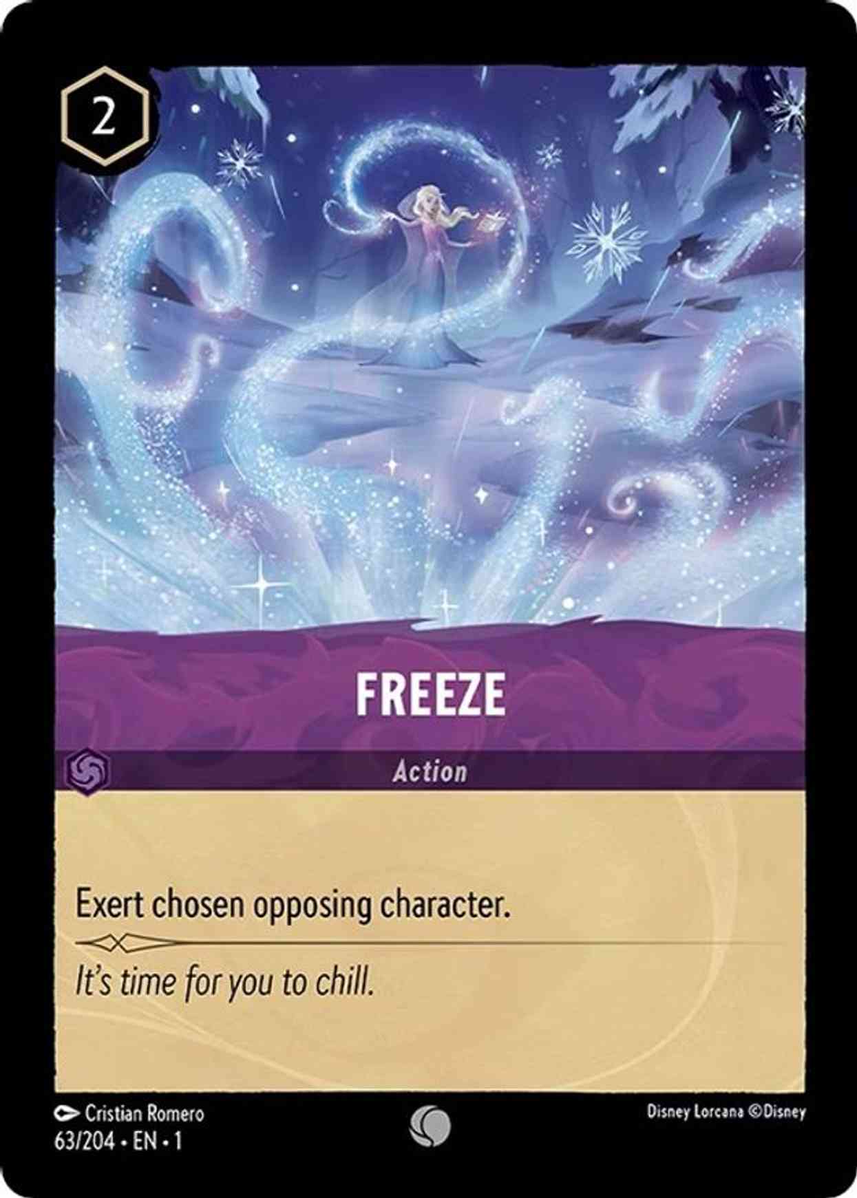 Freeze magic card front