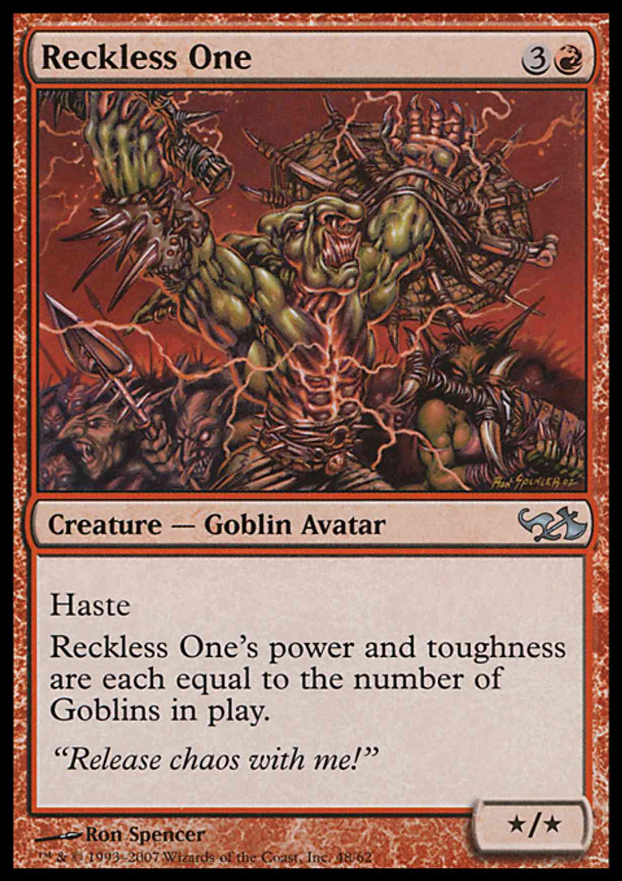 Reckless One magic card front