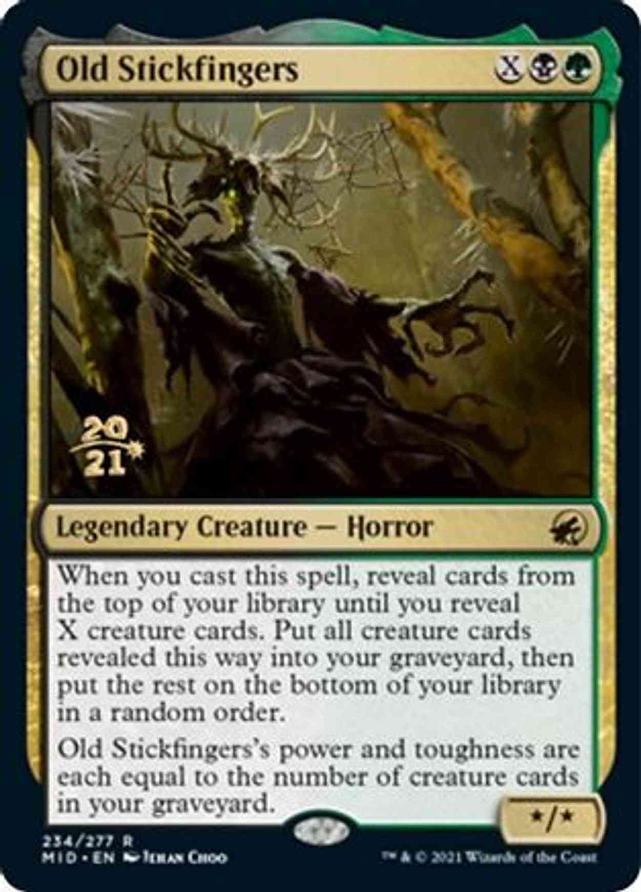 Old Stickfingers magic card front