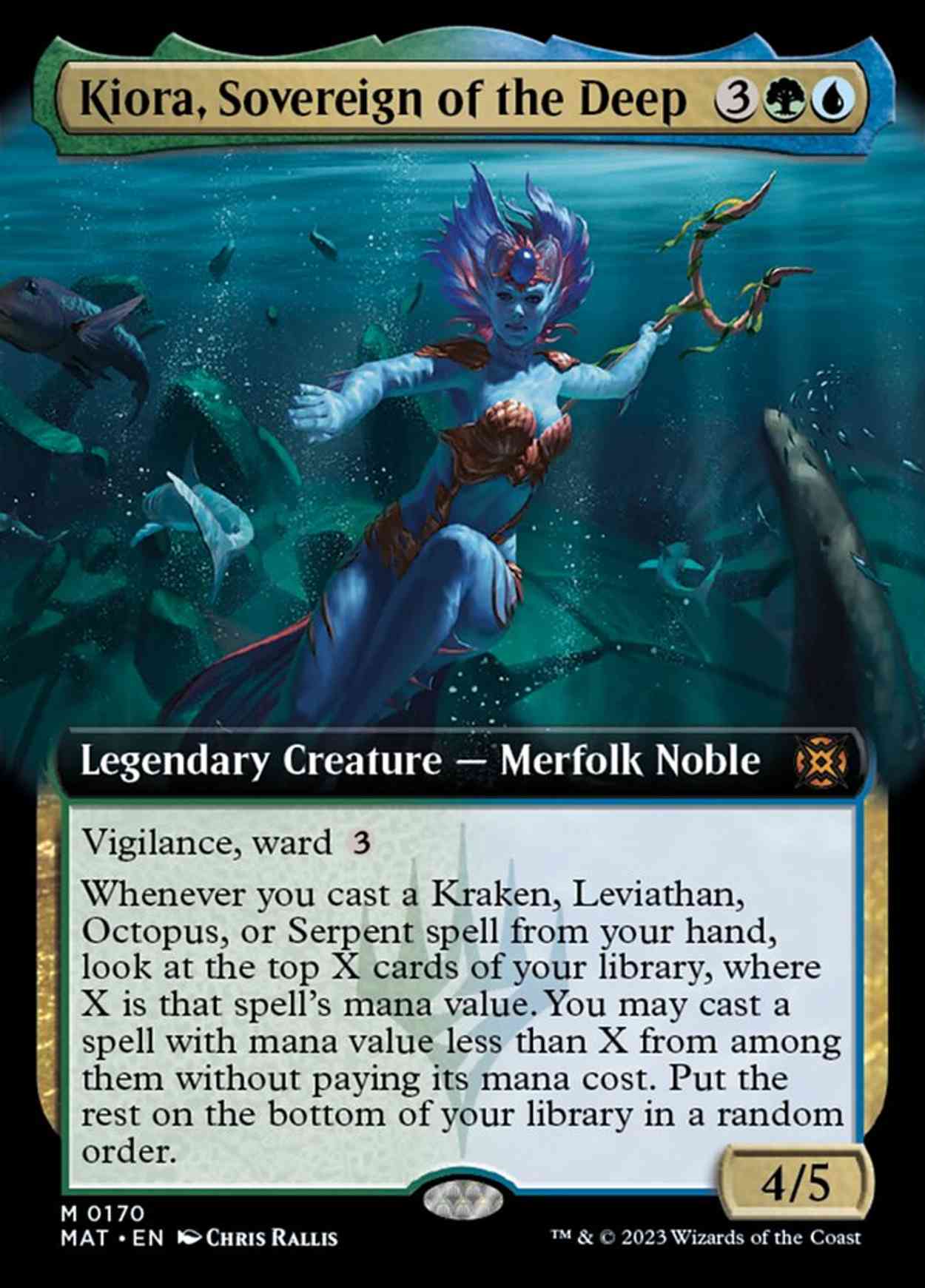 Kiora, Sovereign of the Deep (Extended Art) magic card front
