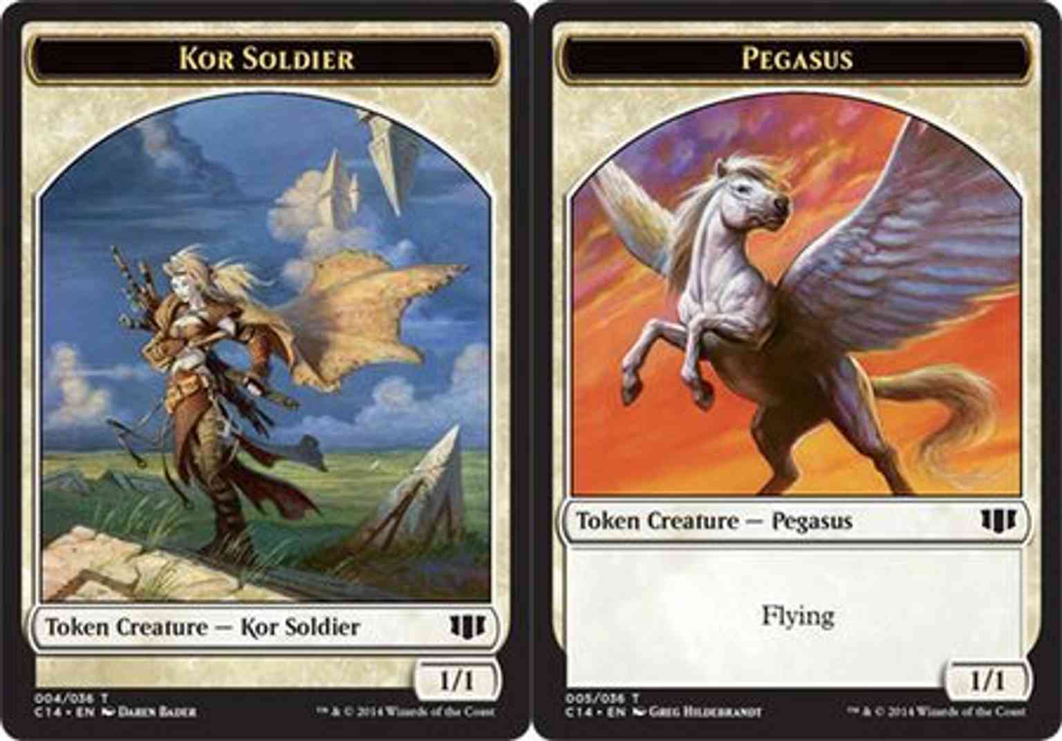 Kor Soldier // Pegasus Double-sided Token magic card front