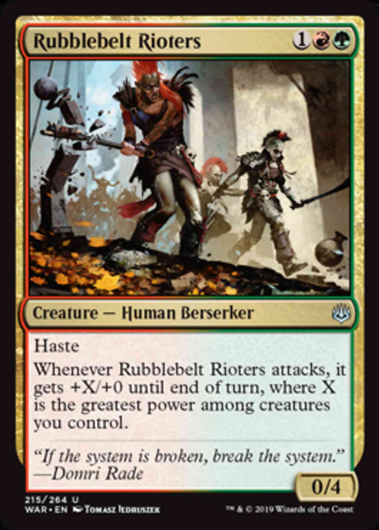 Rubblebelt Rioters magic card front
