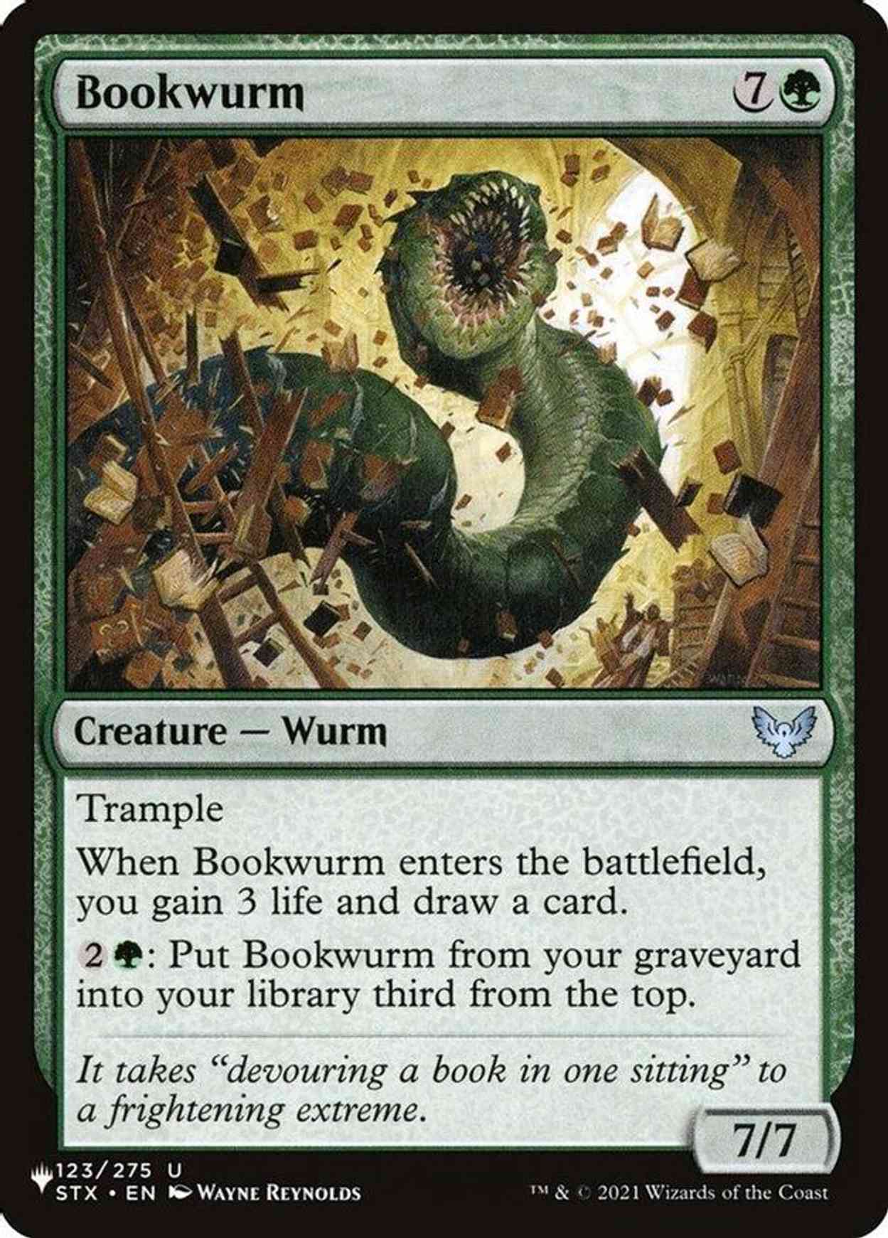 Bookwurm magic card front