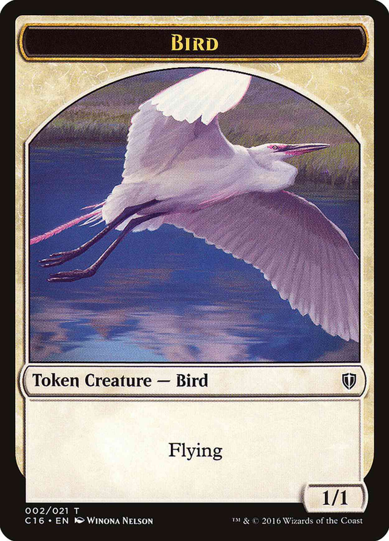 Bird (White) // Saproling Double-sided Token magic card front