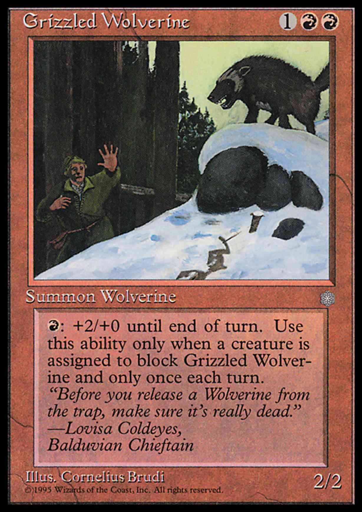 Grizzled Wolverine magic card front