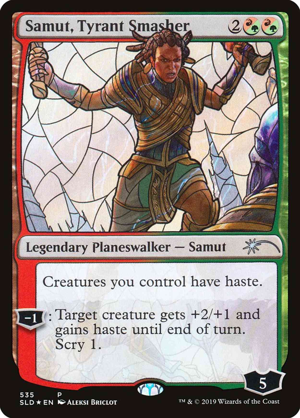 Samut, Tyrant Smasher (Stained Glass) magic card front