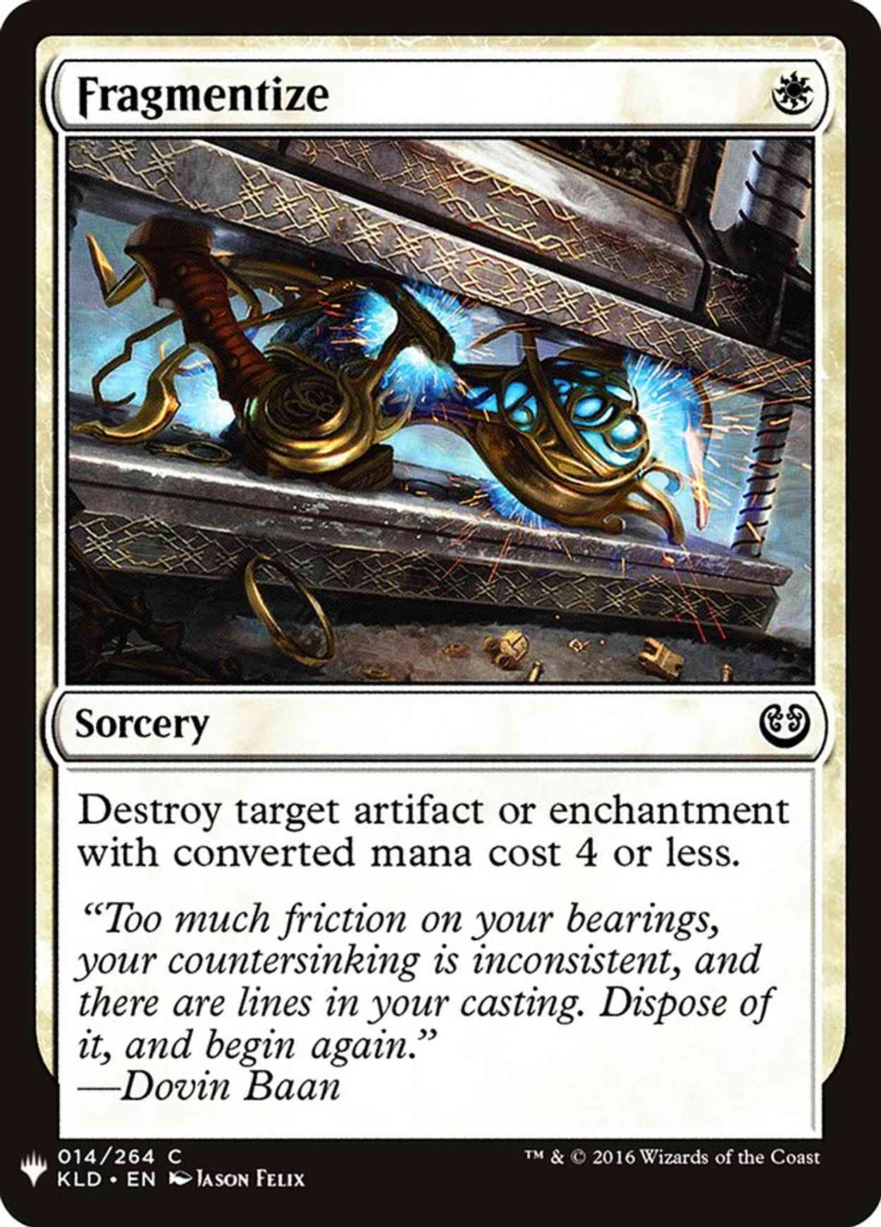 Fragmentize magic card front