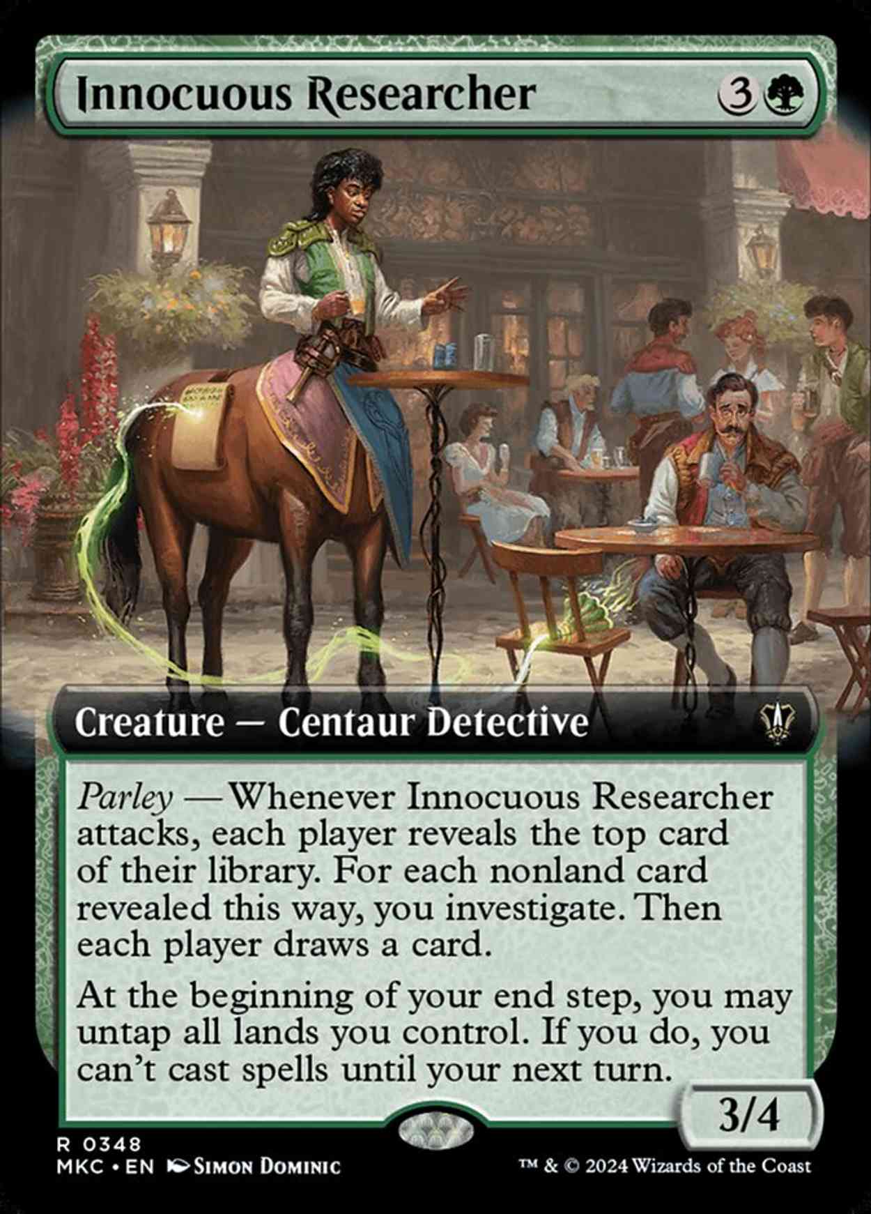 Innocuous Researcher (Extended Art) magic card front