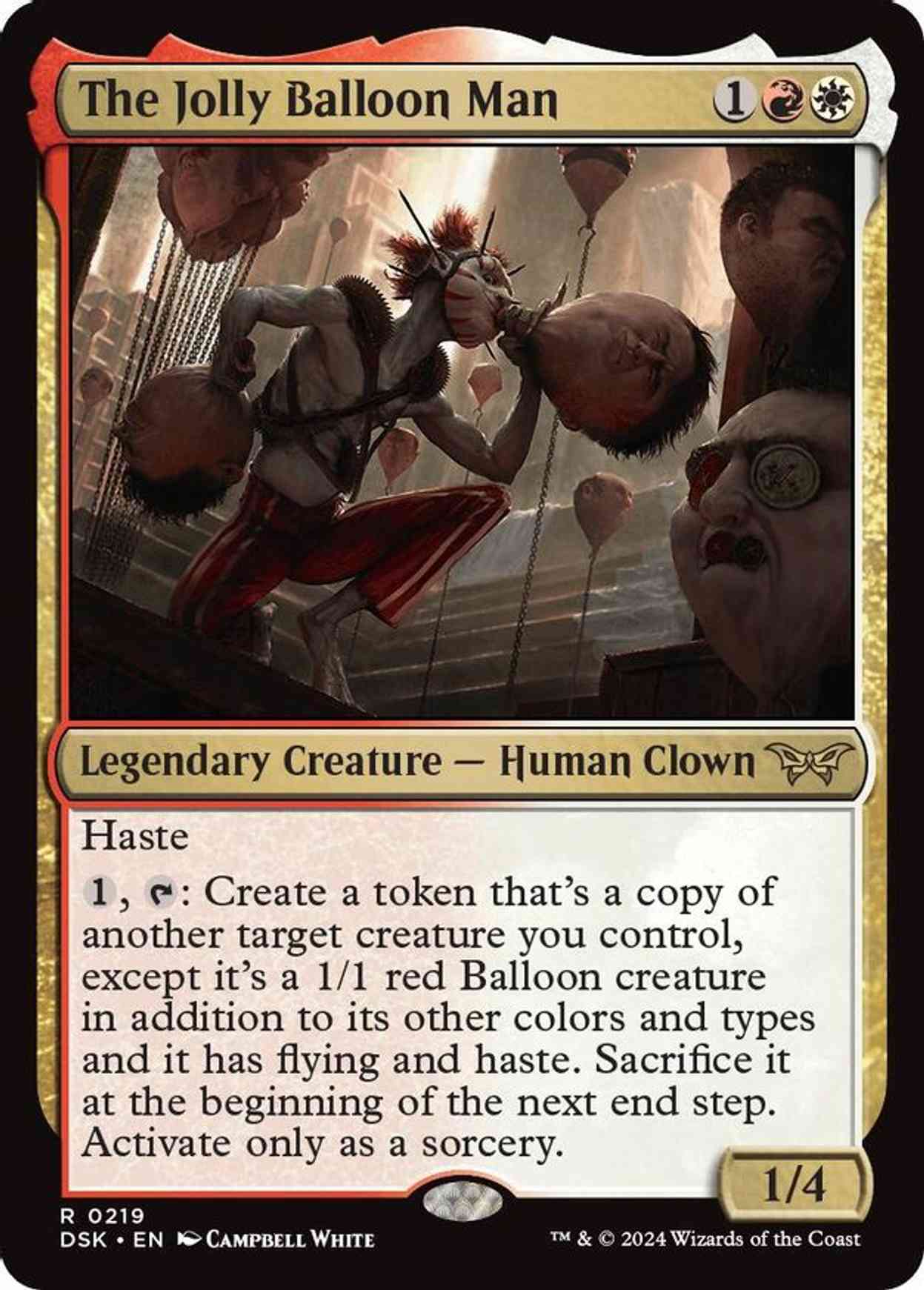 The Jolly Balloon Man magic card front