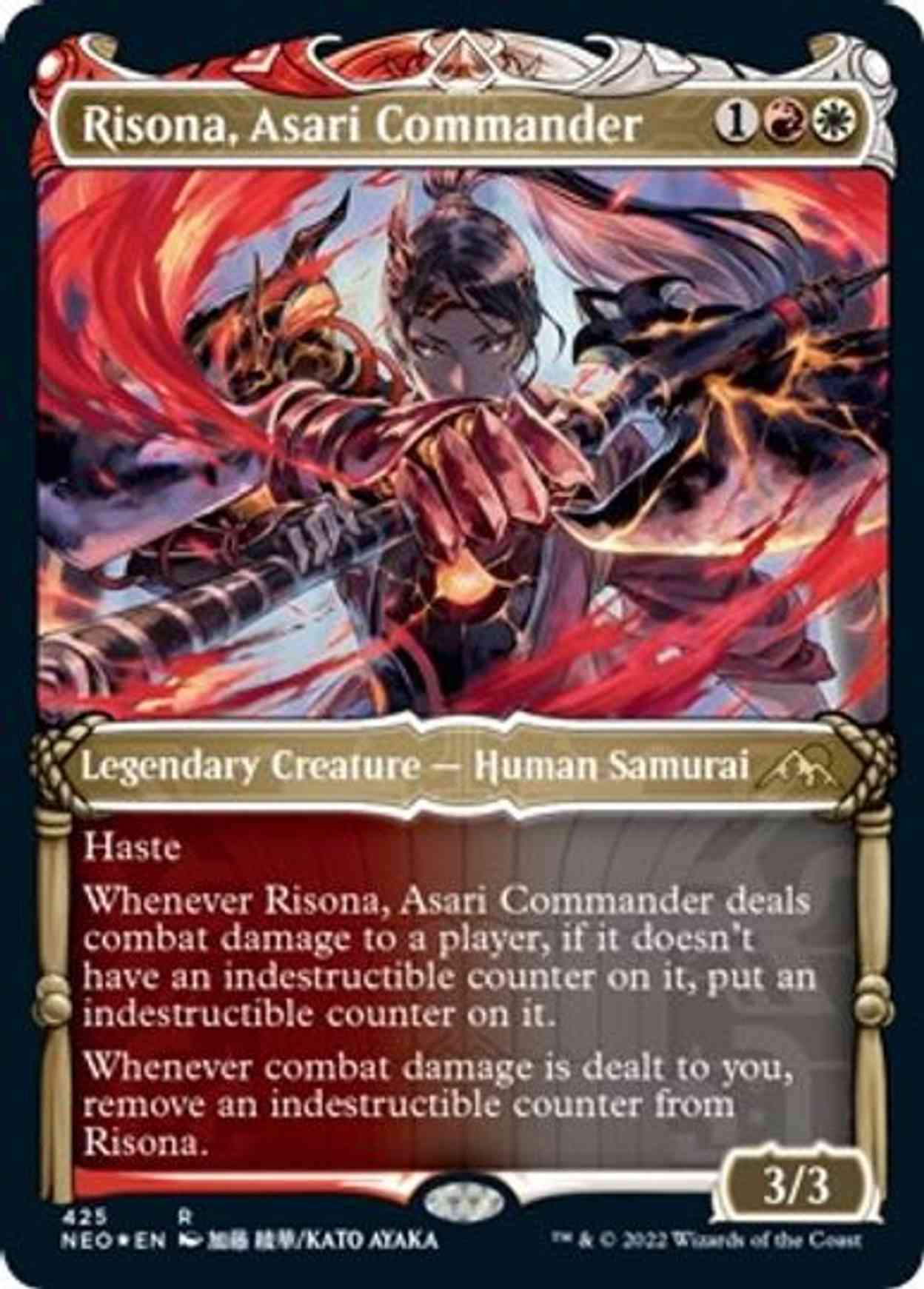 Risona, Asari Commander (Showcase) (Foil Etched) Price Kamigawa Neon