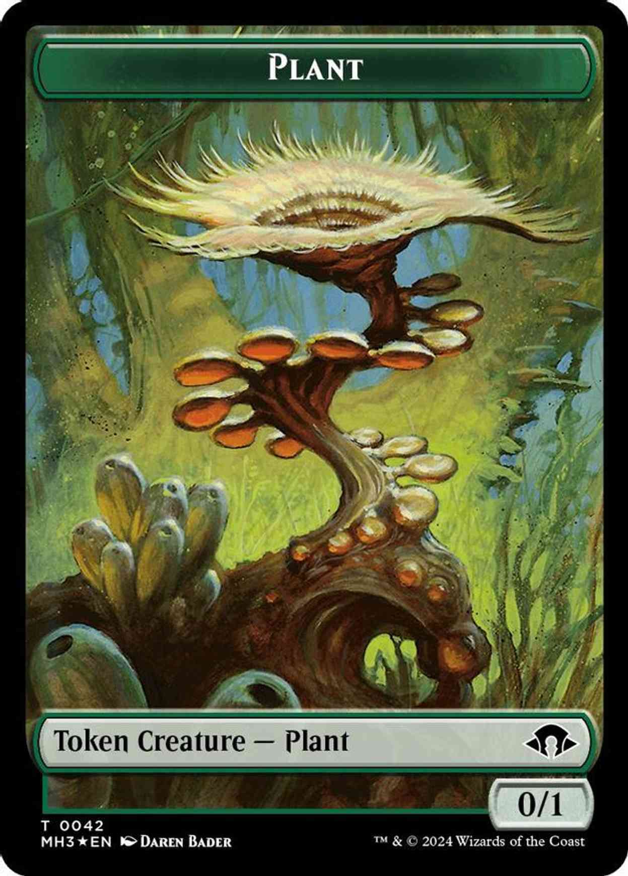 Plant (Ripple Foil) // Zombie  Double-Sided Token magic card front