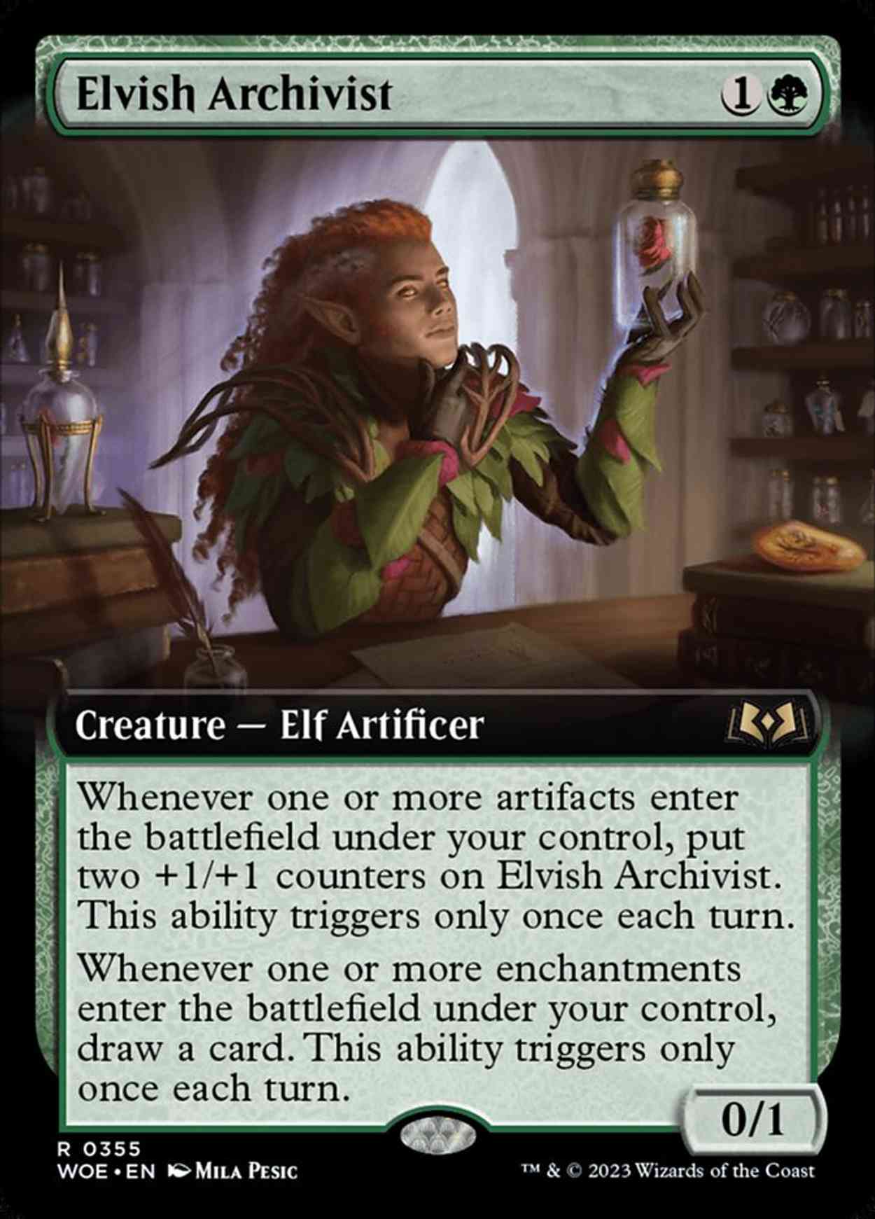 Elvish Archivist (Extended Art) magic card front