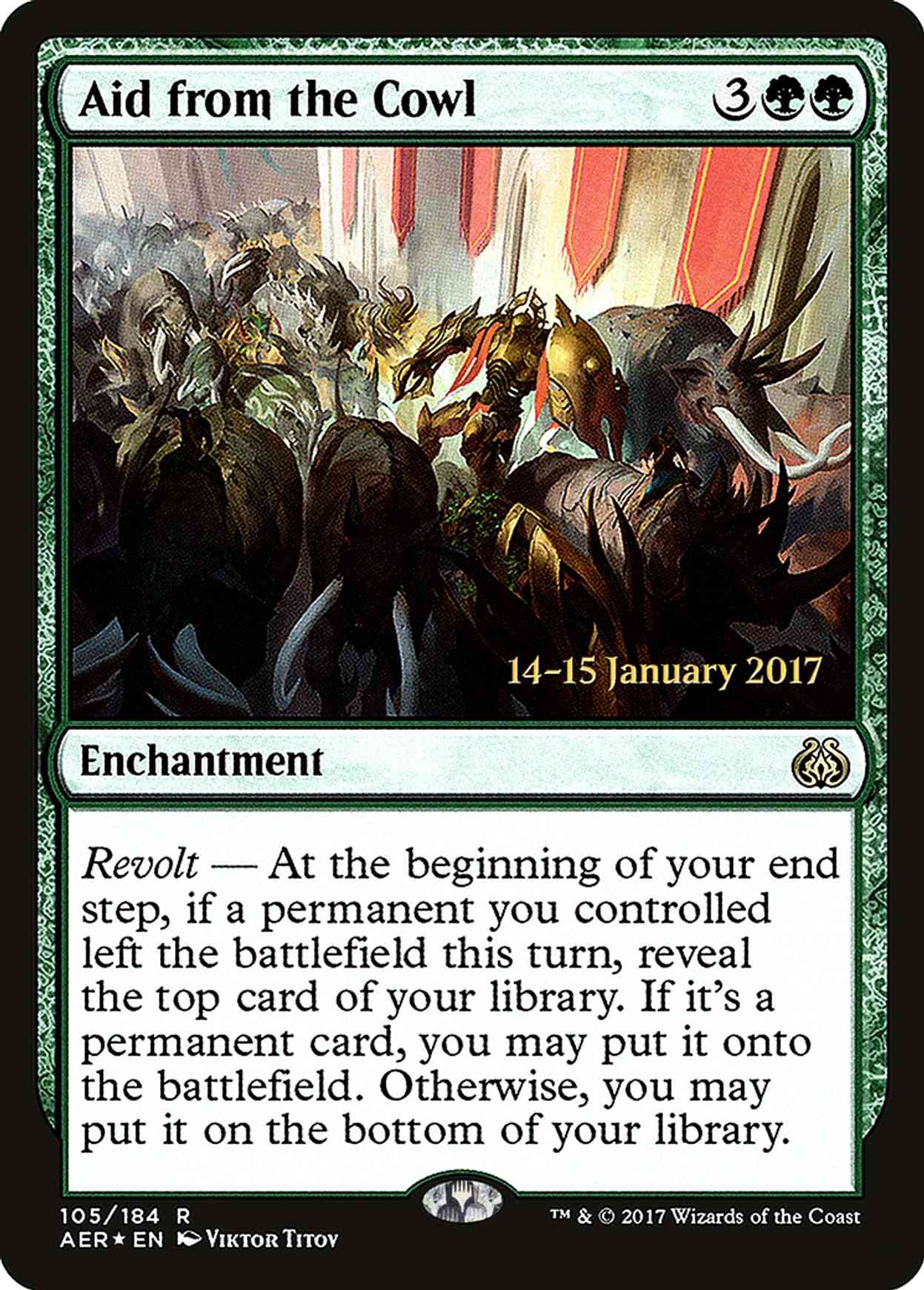 Aid from the Cowl magic card front