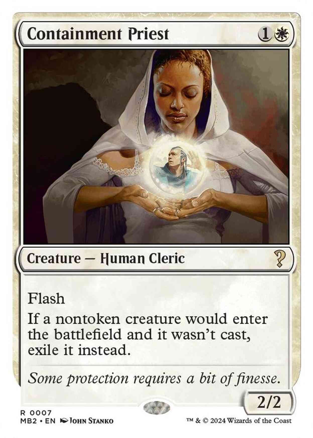 Containment Priest (White Border) magic card front