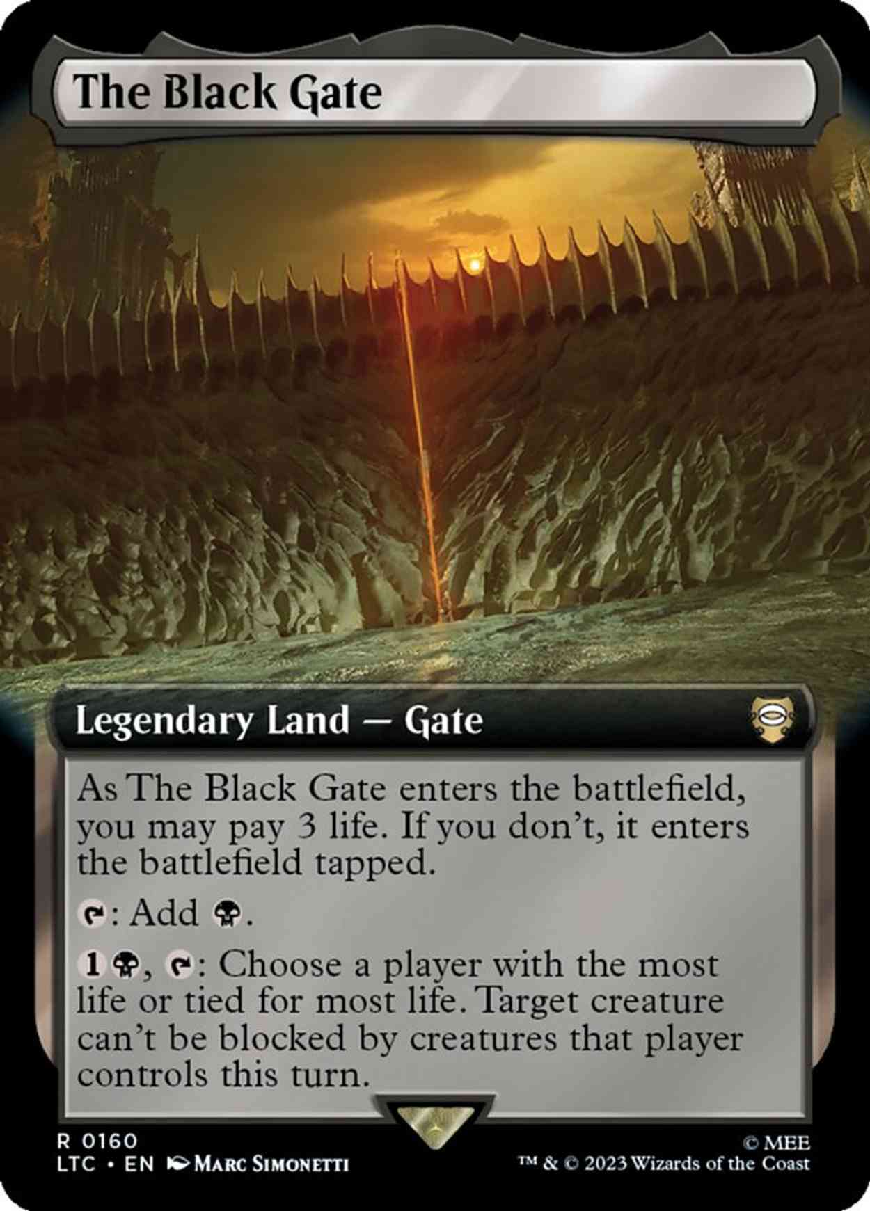 The Black Gate (Extended Art) magic card front