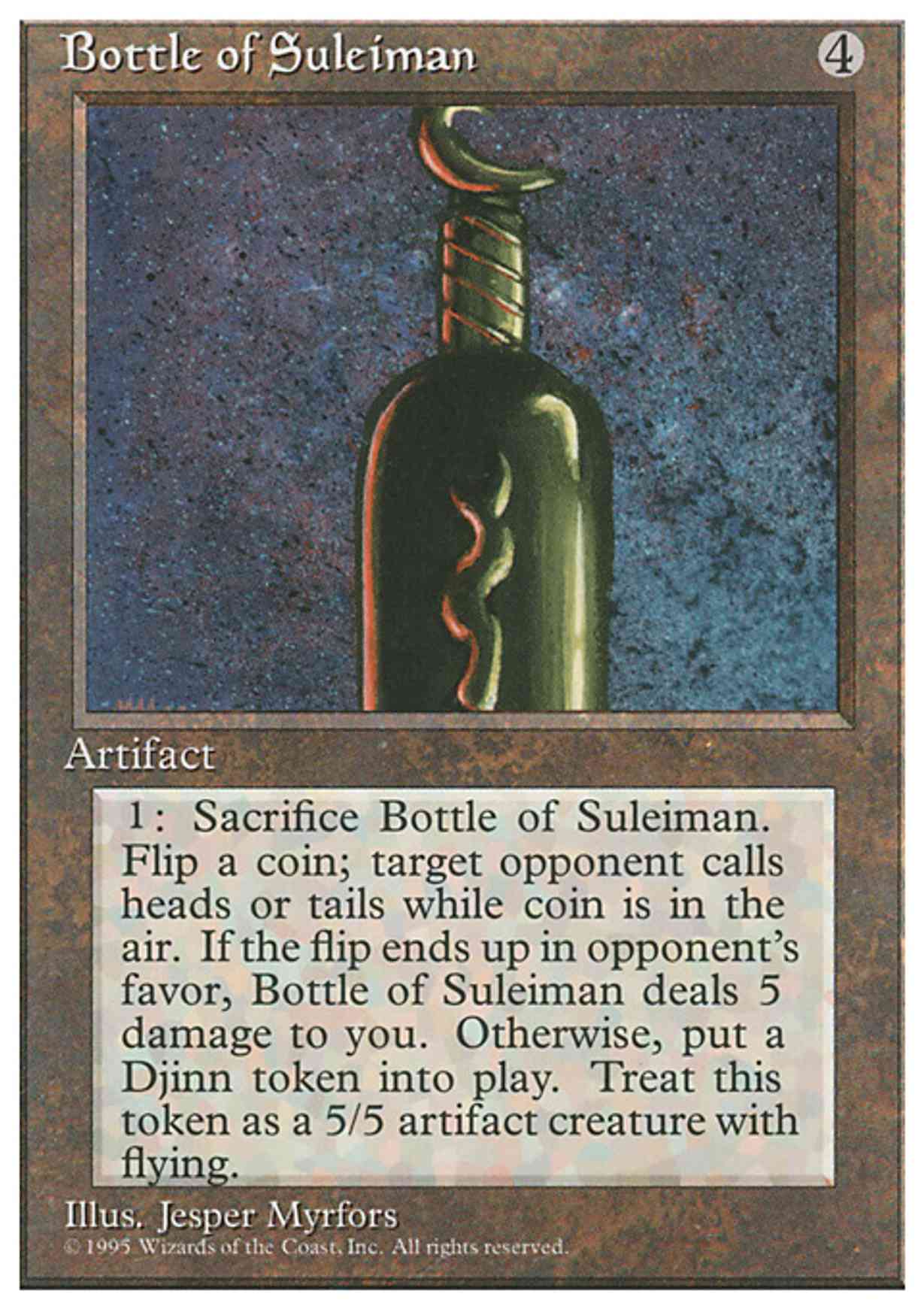 Bottle of Suleiman magic card front