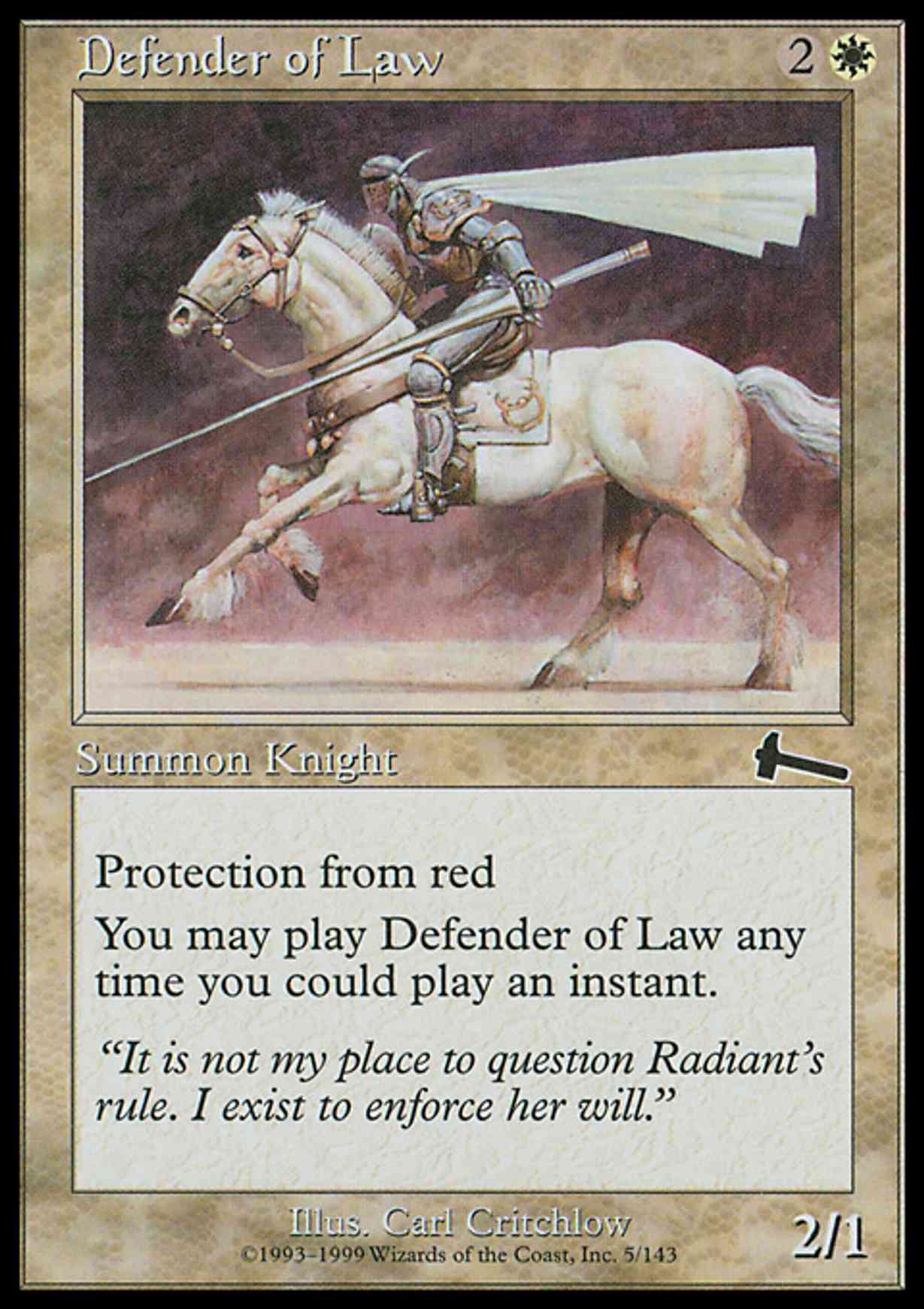 Defender of Law magic card front