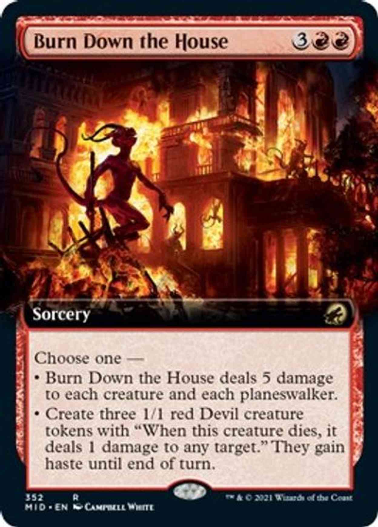 Burn Down the House (Extended Art) magic card front