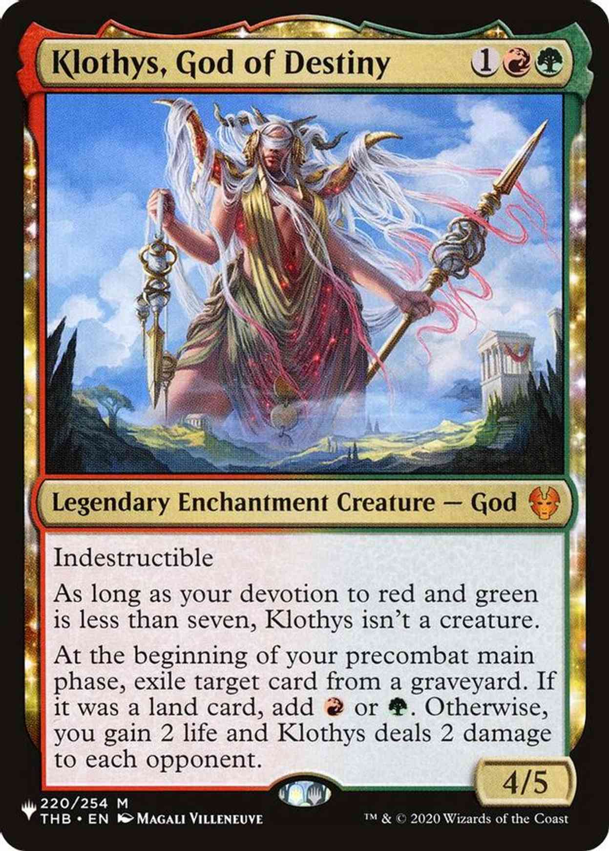 Klothys, God of Destiny magic card front