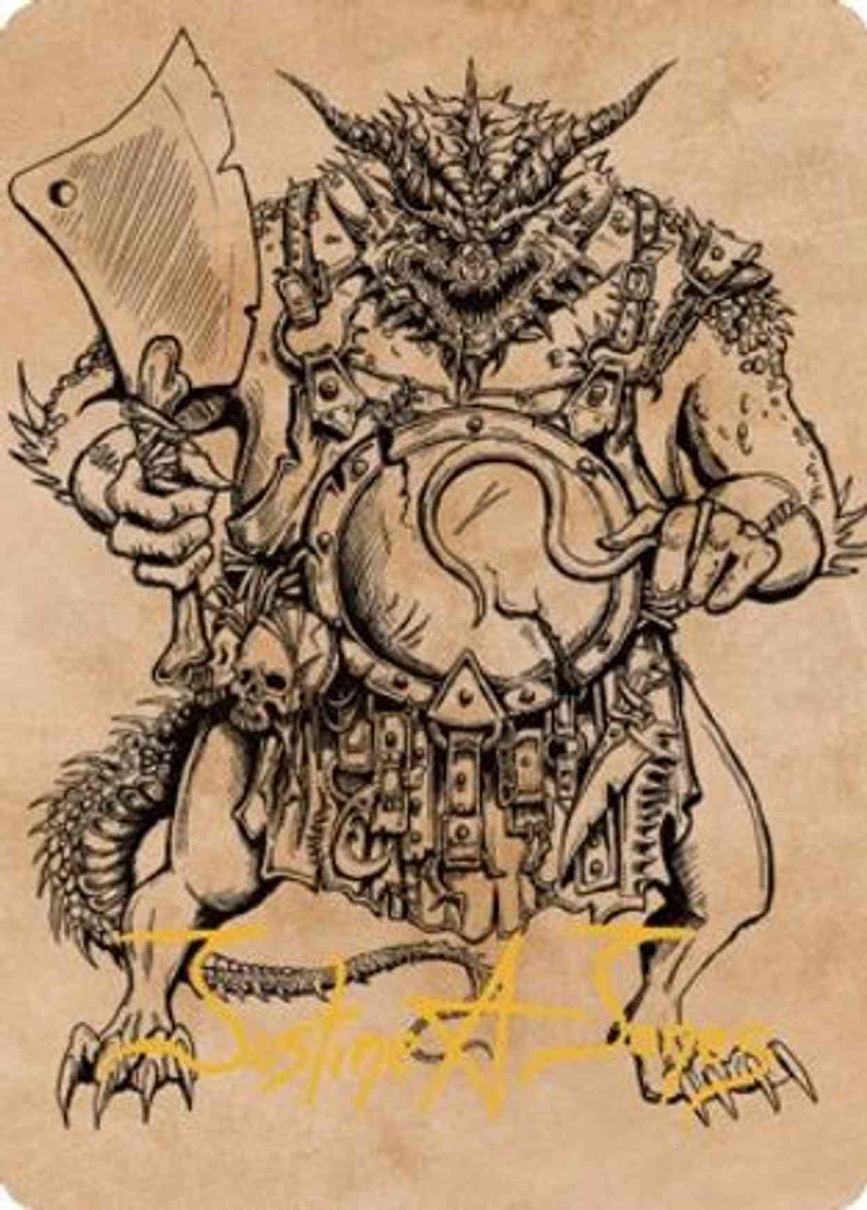 Thrakkus the Butcher Art Card (Gold-Stamped Signature) magic card front