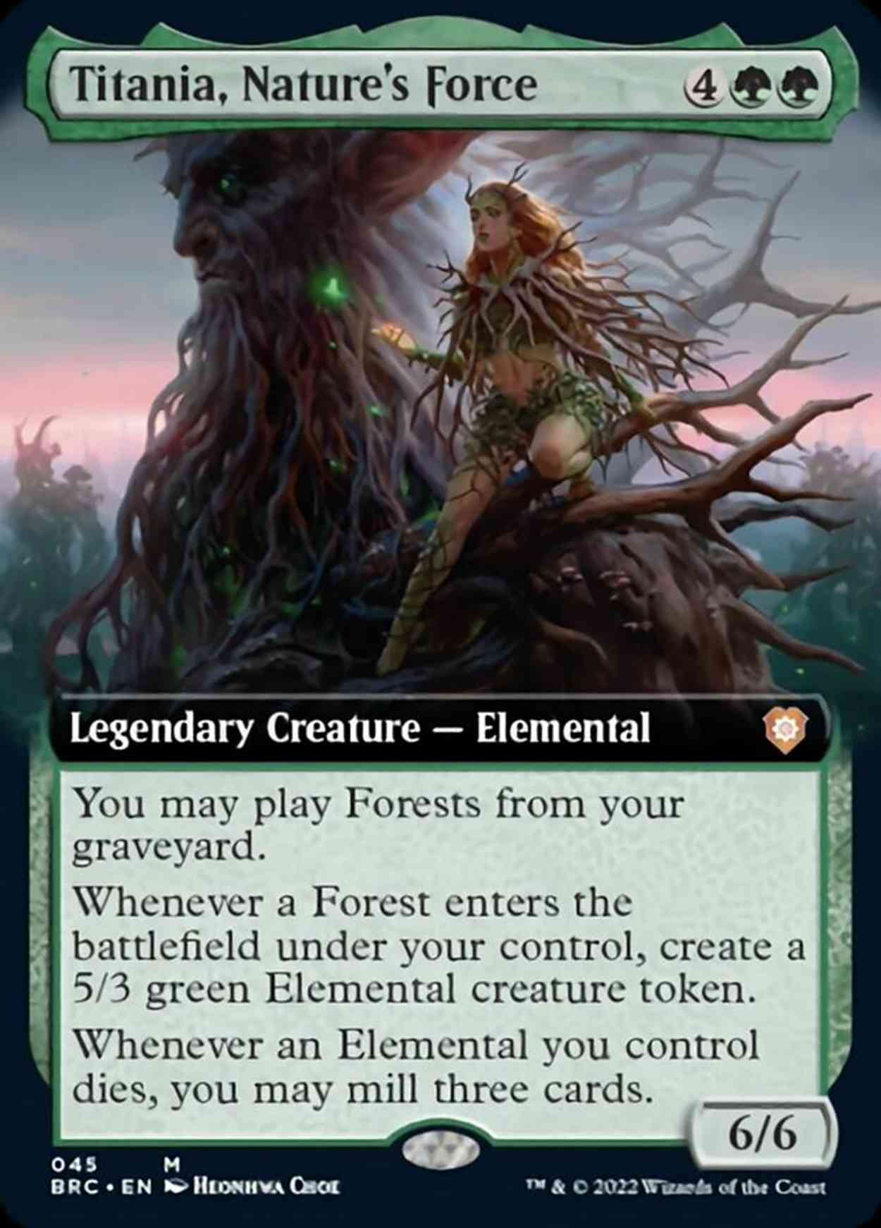 Titania, Nature's Force (Extended Art) magic card front