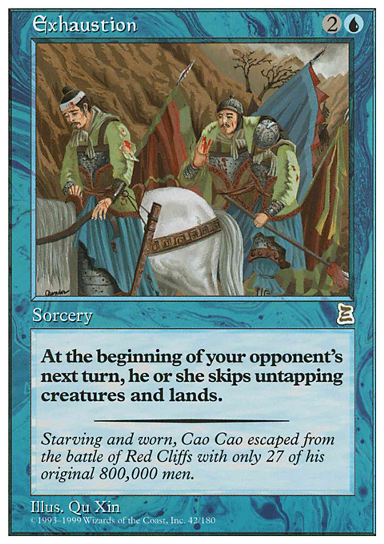 Exhaustion magic card front