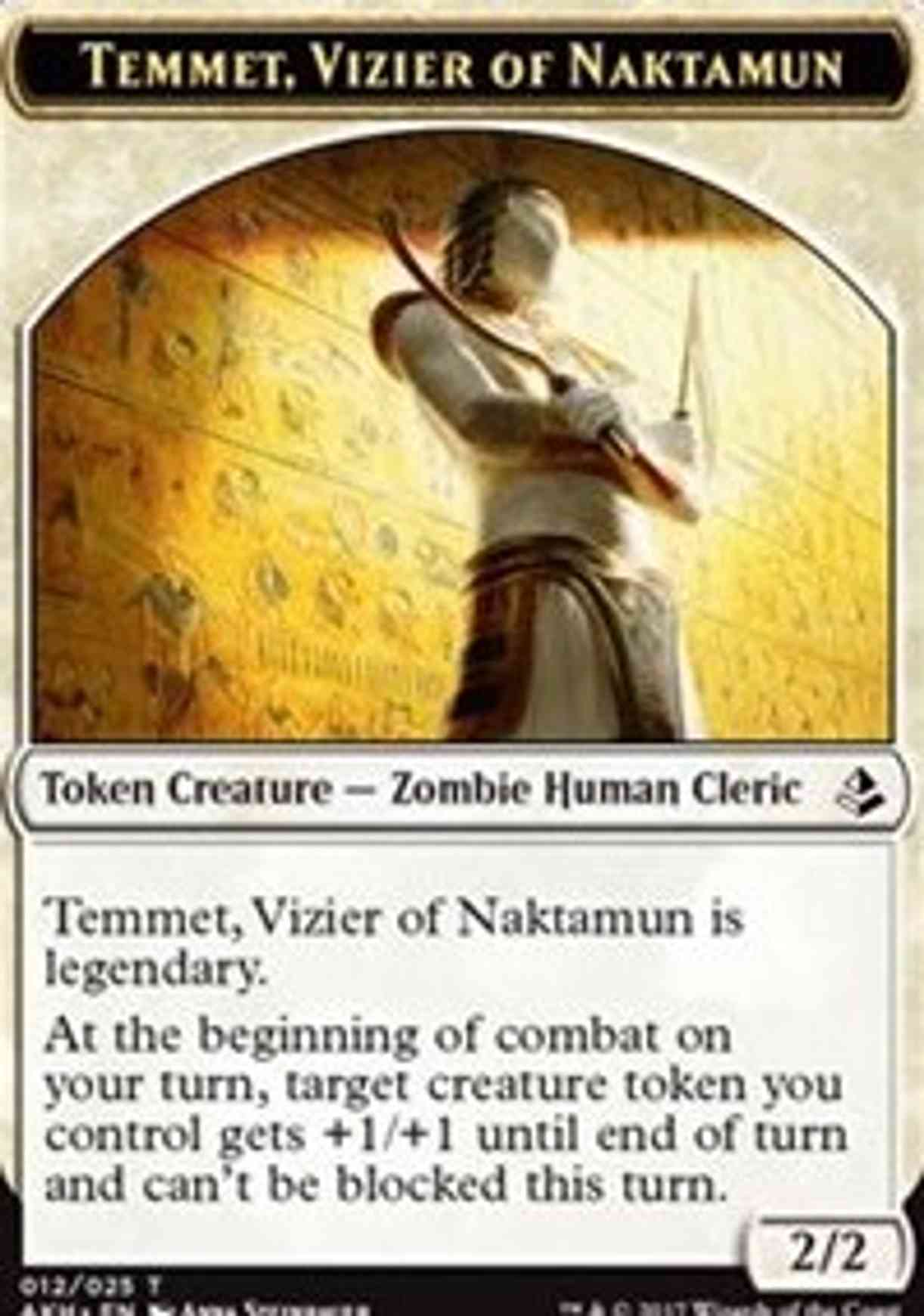 Temmet, Vizier of Naktamun // Zombie Token magic card front