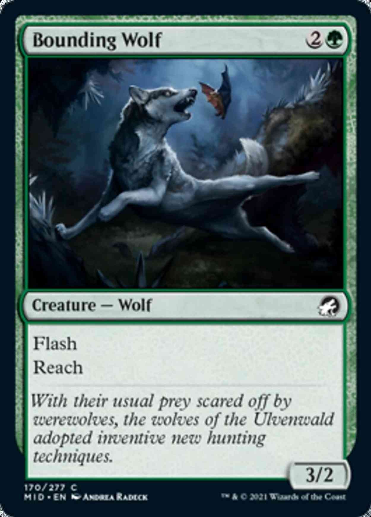 Bounding Wolf magic card front