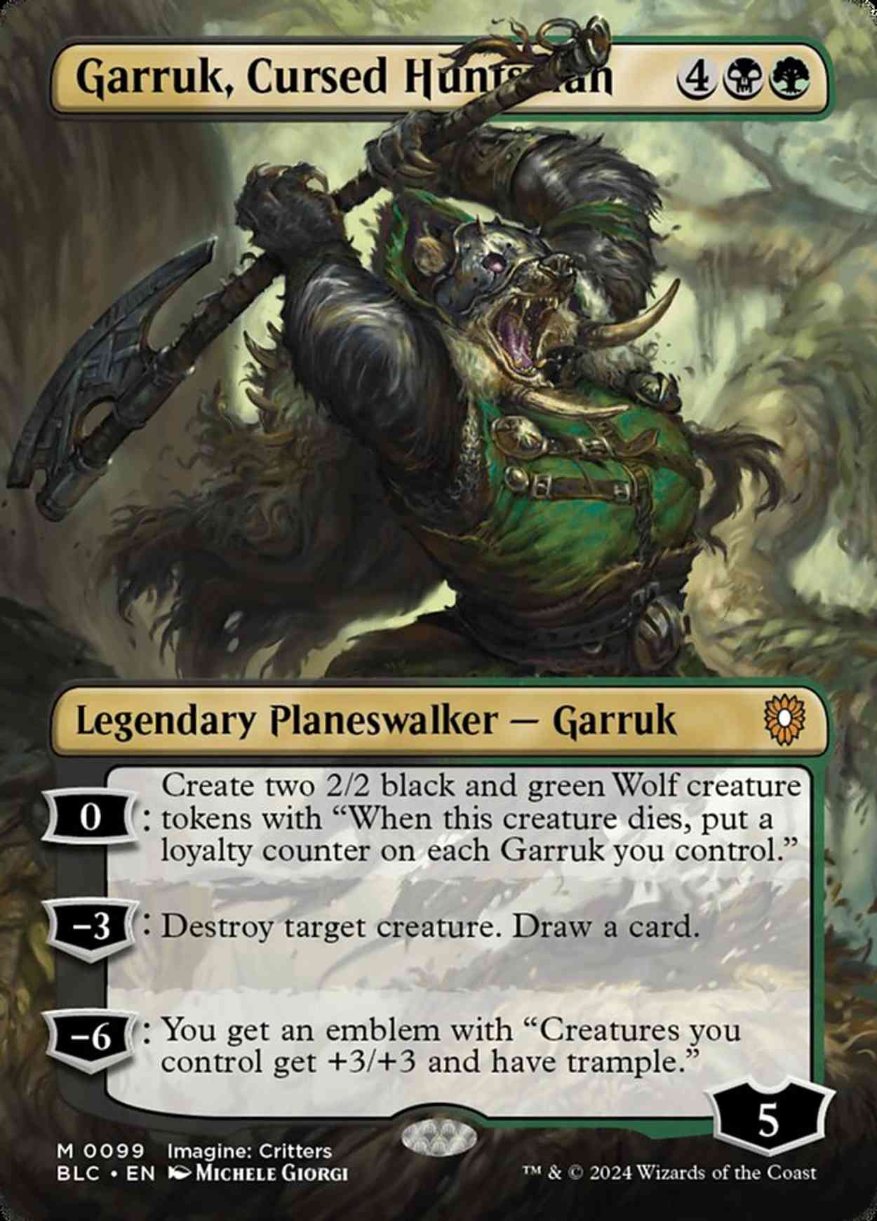 Garruk, Cursed Huntsman (Borderless) magic card front