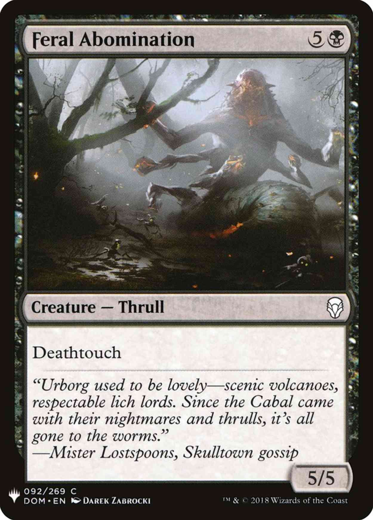 Feral Abomination magic card front