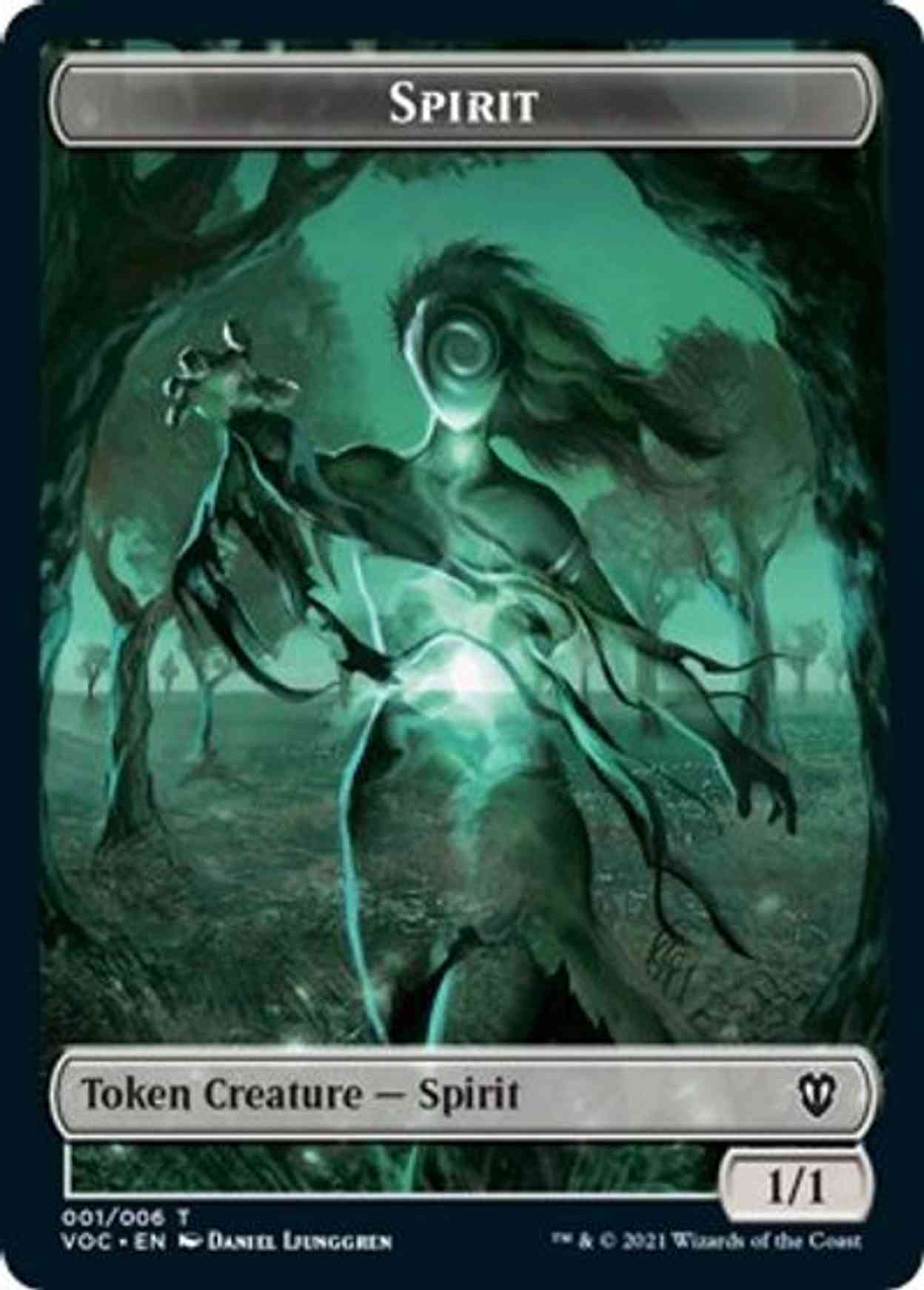 Spirit (001) // Spirit (002) Double-sided Token magic card front