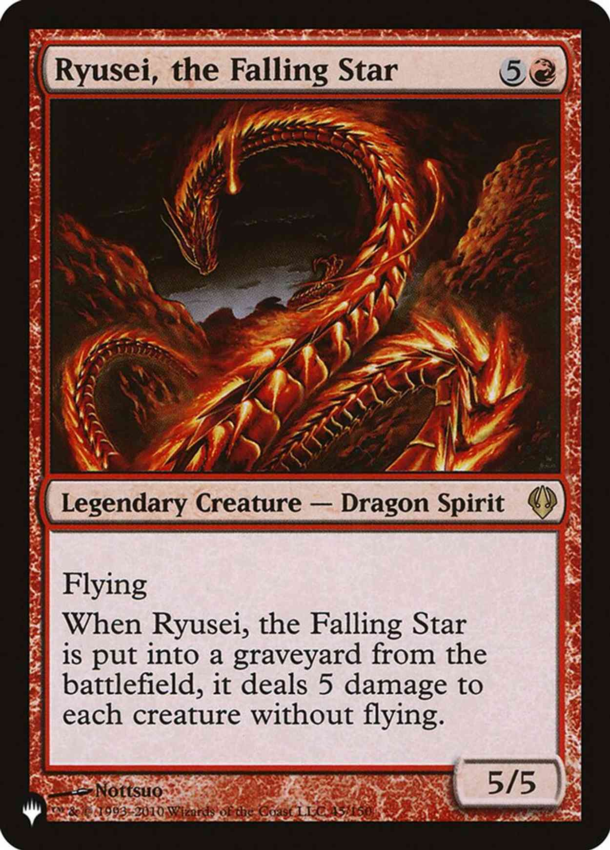 Ryusei, the Falling Star magic card front