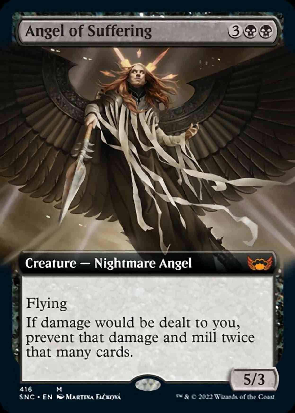 Angel of Suffering (Extended Art) magic card front
