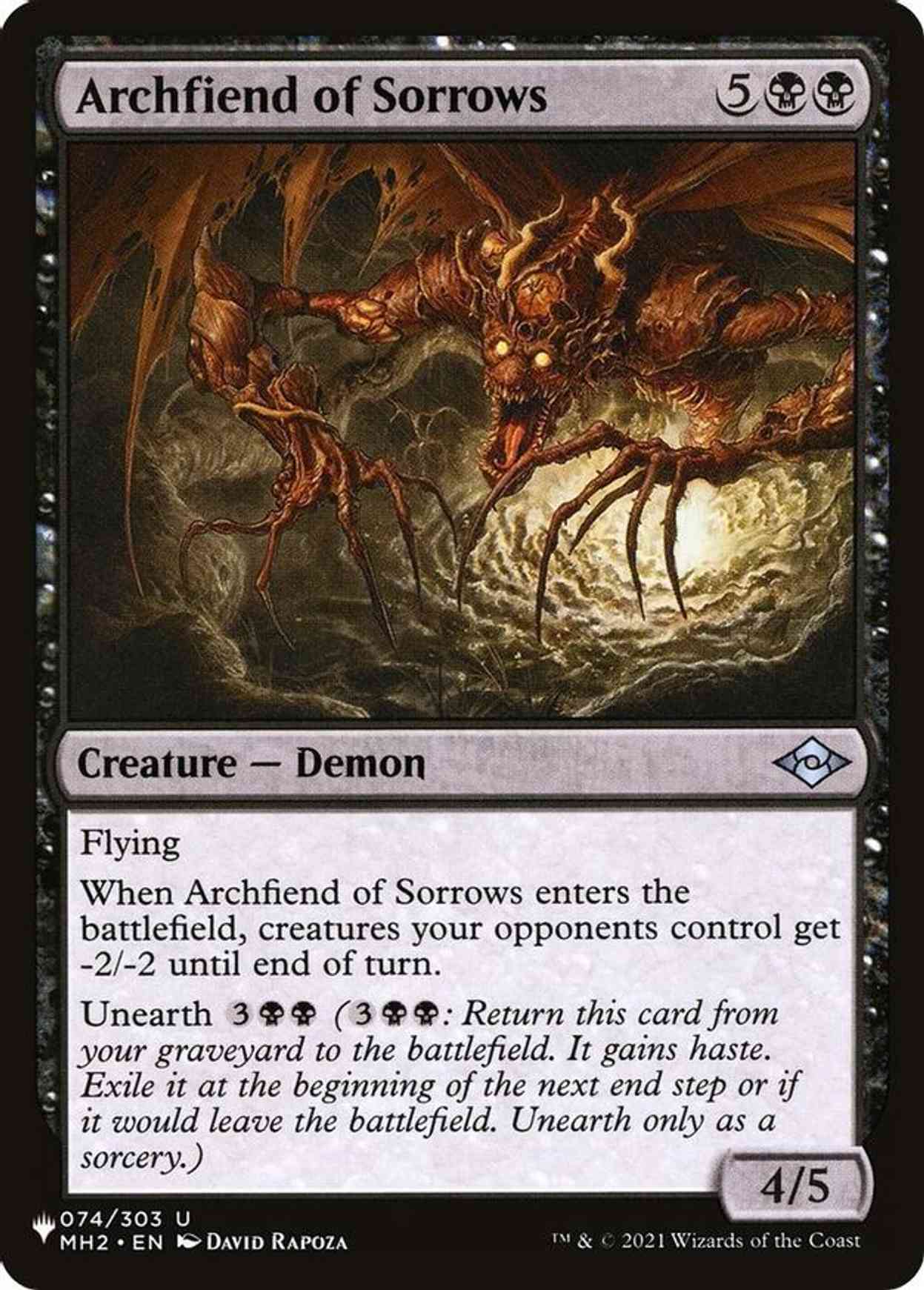 Archfiend of Sorrows magic card front