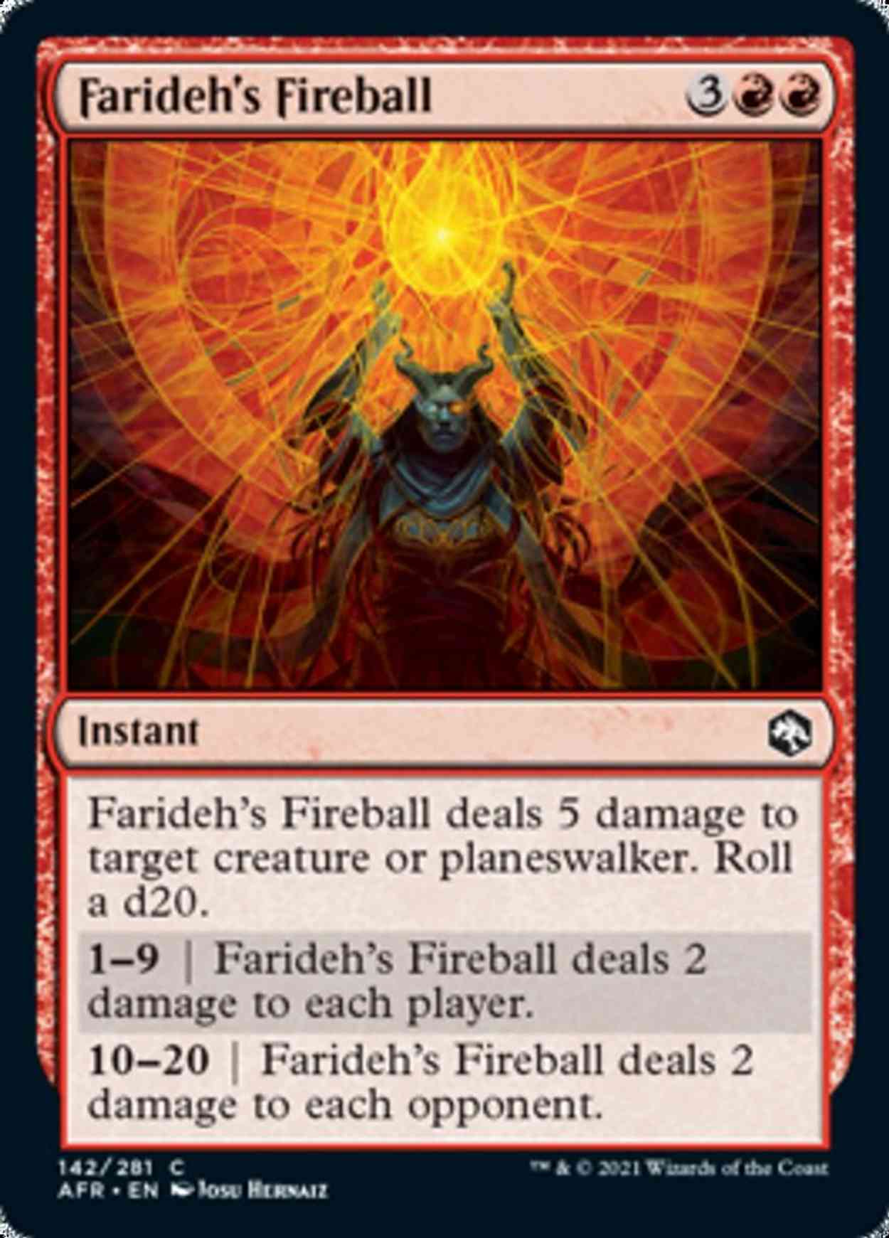 Farideh's Fireball magic card front