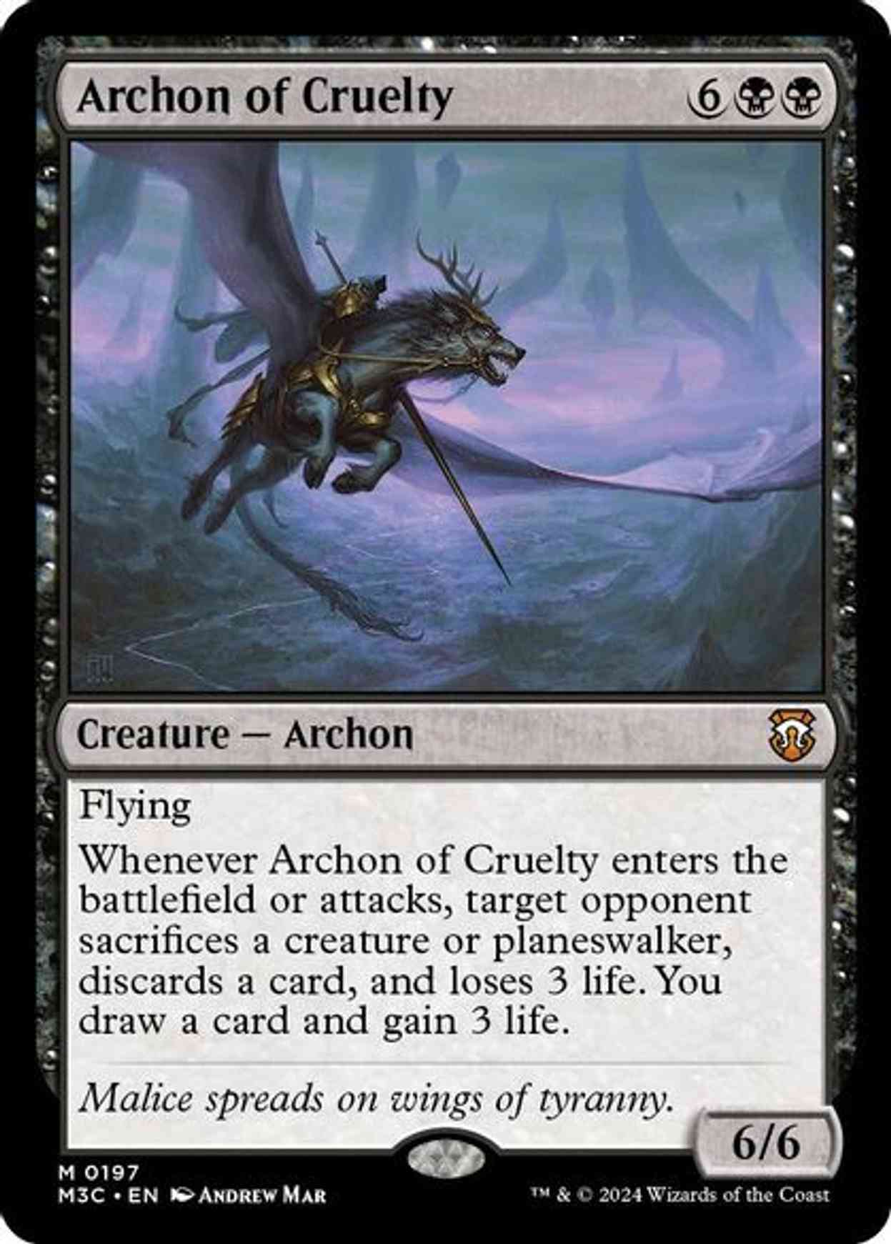 Archon of Cruelty (Ripple Foil) magic card front