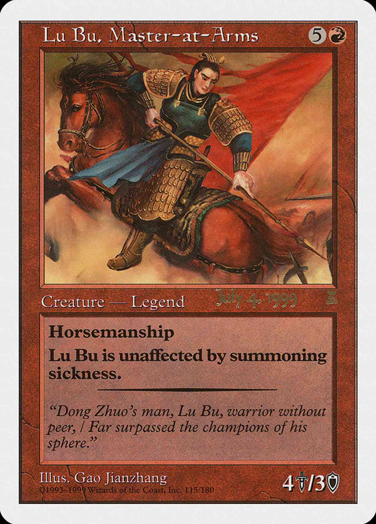 Lu Bu, Master-at-Arms (Singapore 7/4/99) magic card front
