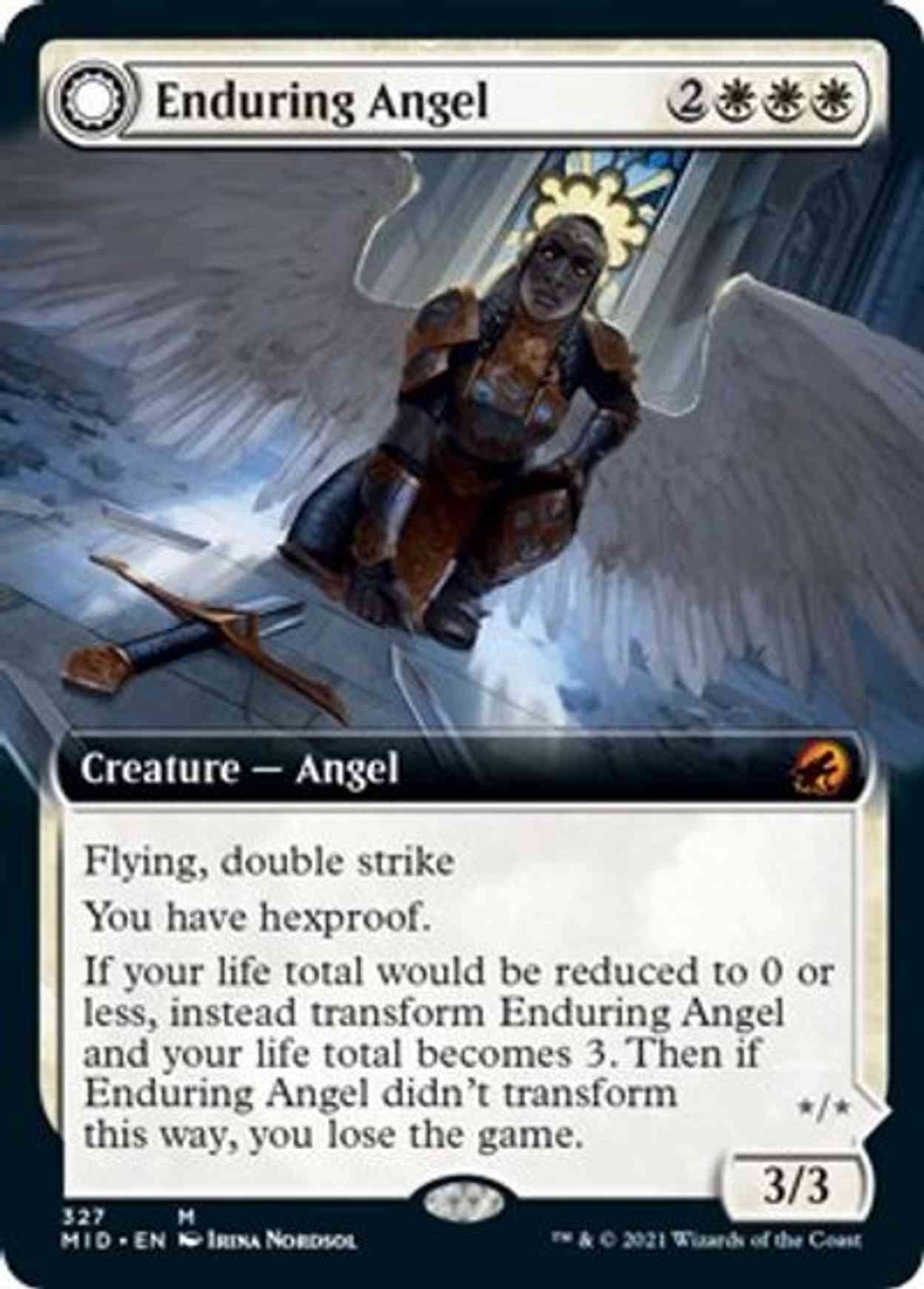 Enduring Angel (Extended Art) magic card front