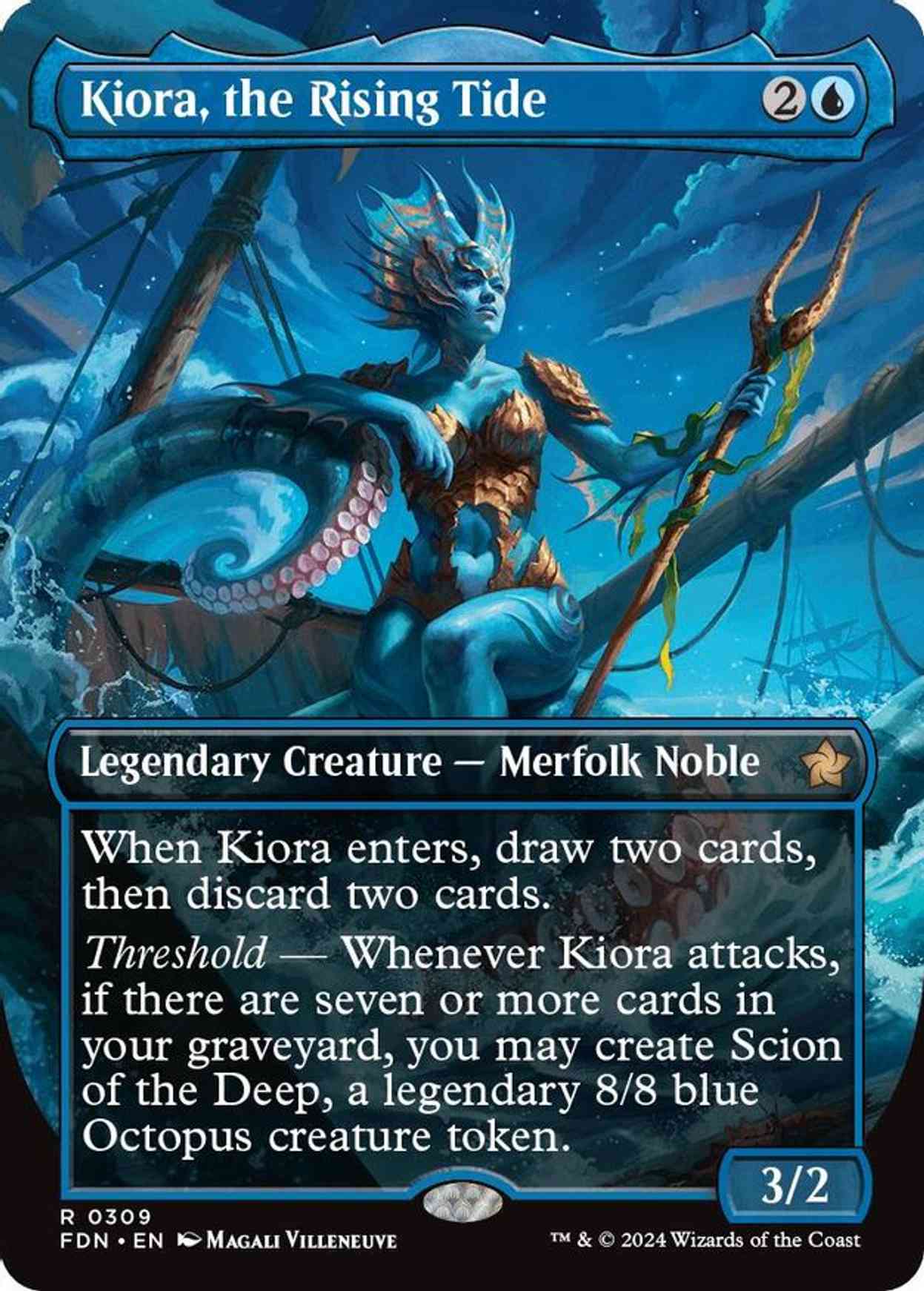 Kiora, the Rising Tide (Borderless) magic card front