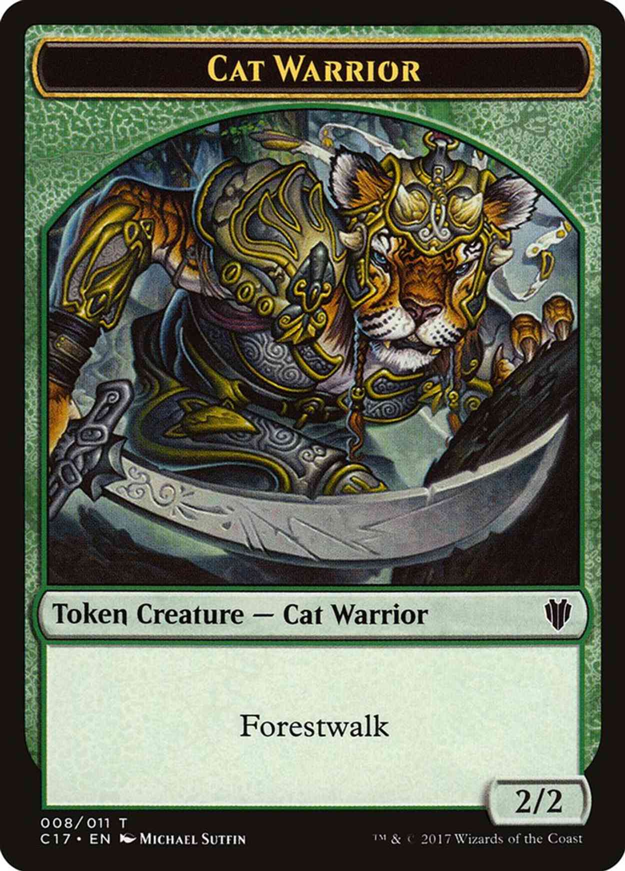 Cat Warrior (008) // Rat (003) Double-sided Token magic card front