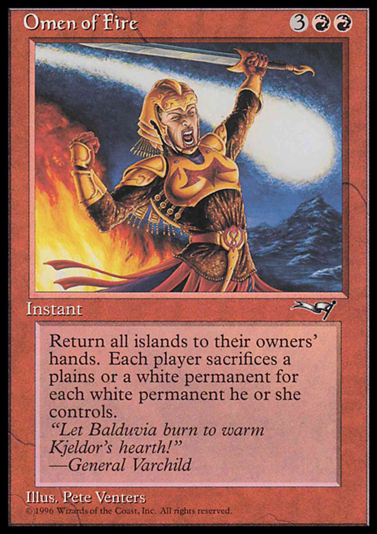 Omen of Fire magic card front
