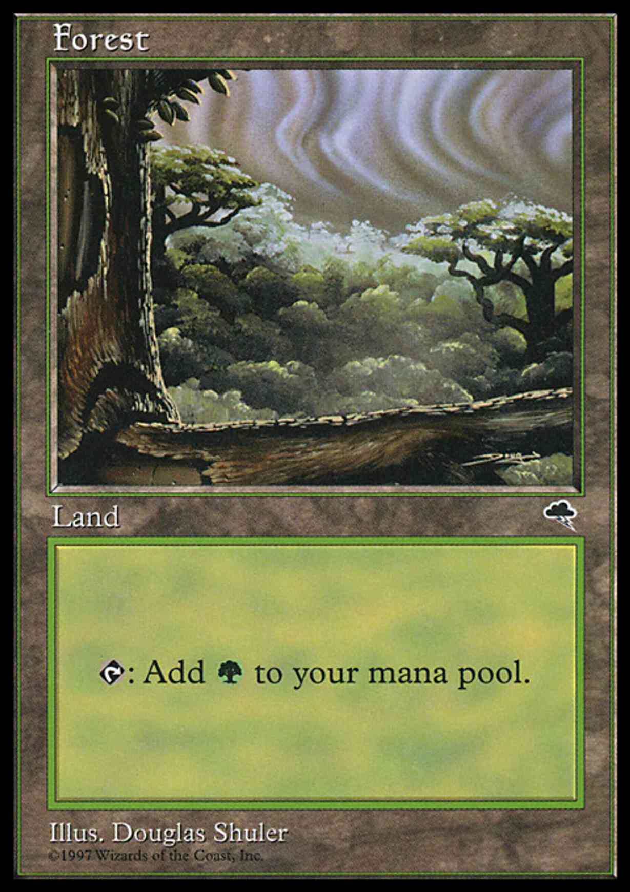 Forest (Cloudy) magic card front