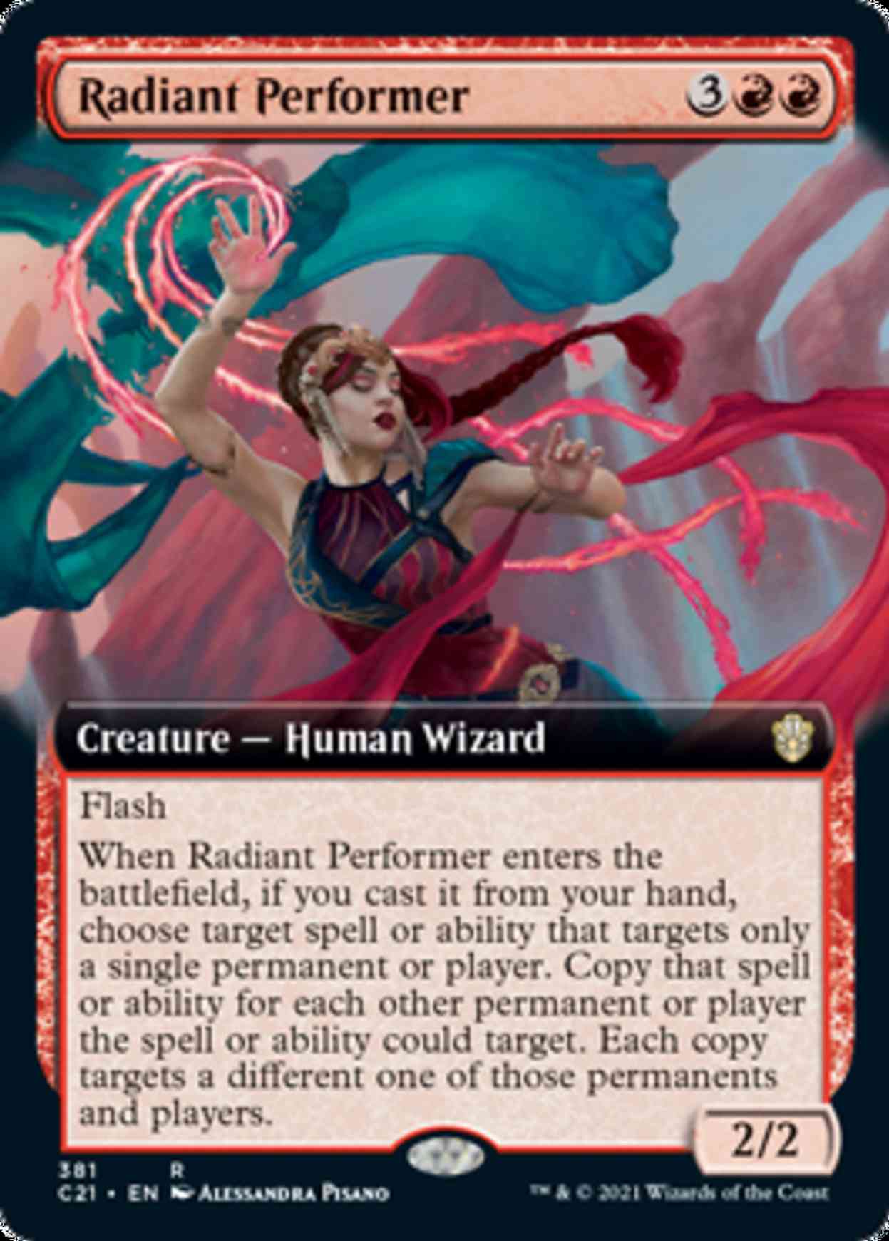 Radiant Performer (Extended Art) magic card front