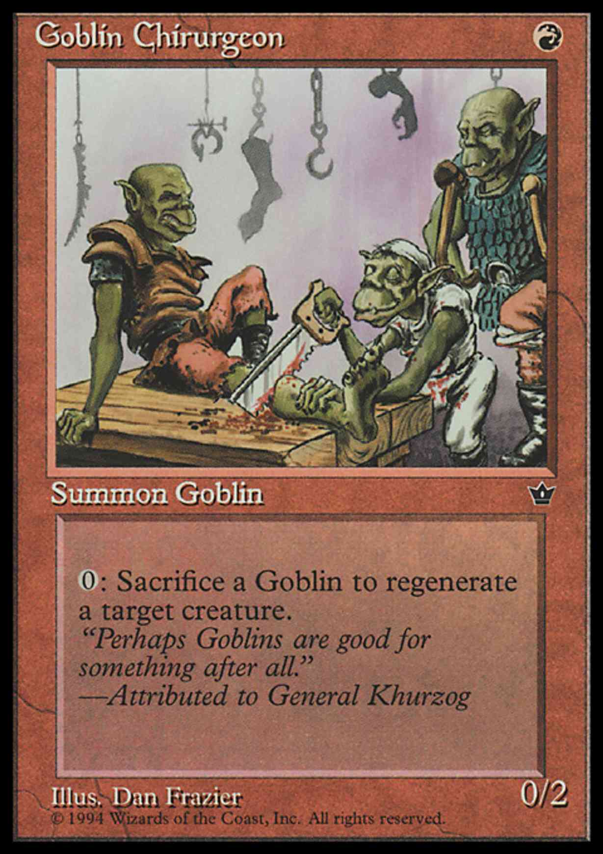 Goblin Chirurgeon (Frazier) magic card front