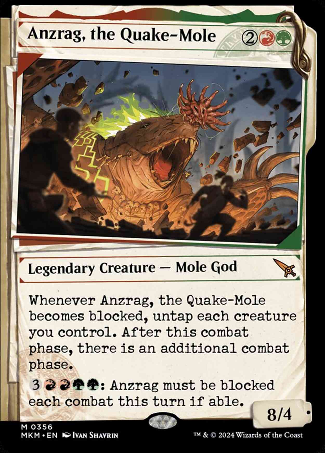 Anzrag, the Quake-Mole (Showcase) magic card front