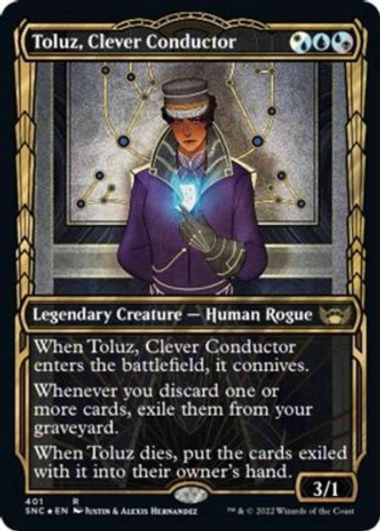 Toluz, Clever Conductor (Gilded Foil) magic card front