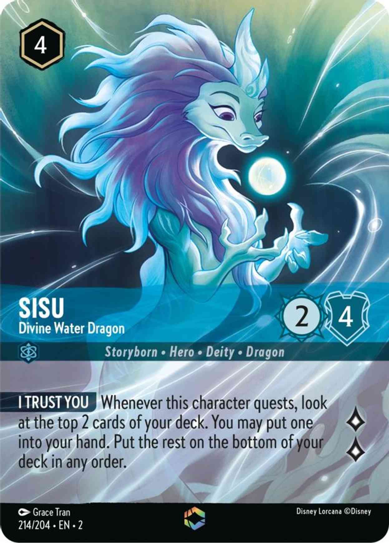 Sisu - Divine Water Dragon (Enchanted) magic card front