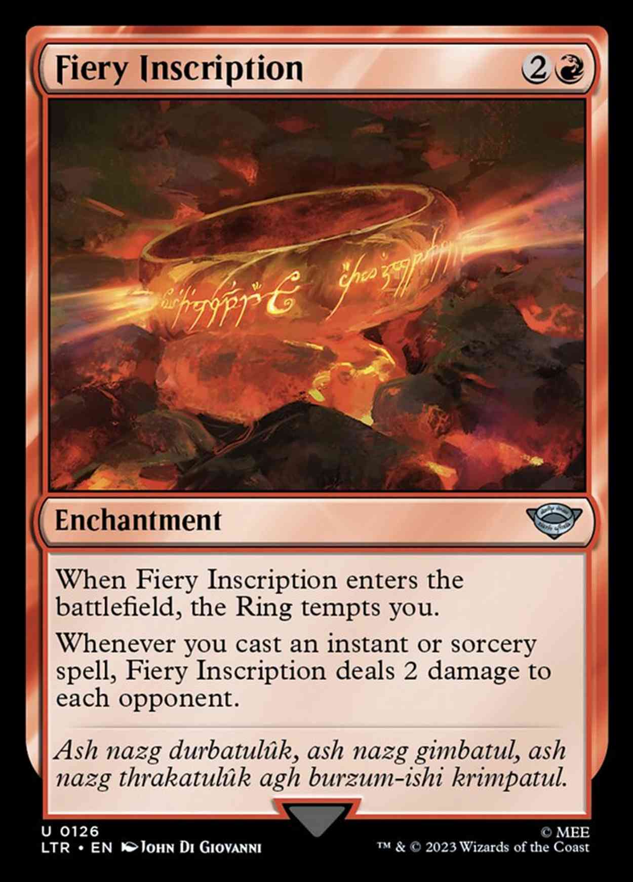 Fiery Inscription magic card front