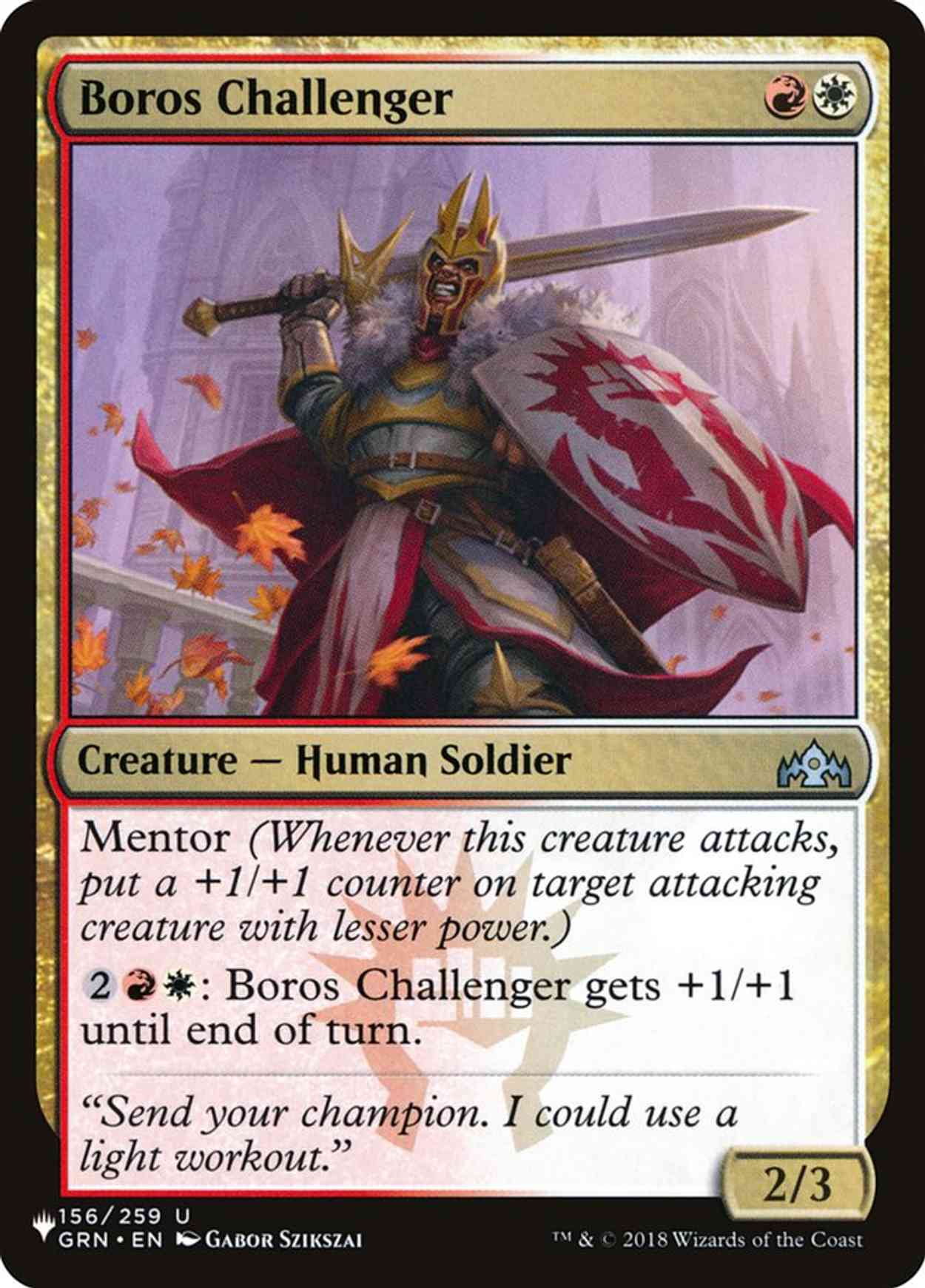 Boros Challenger magic card front