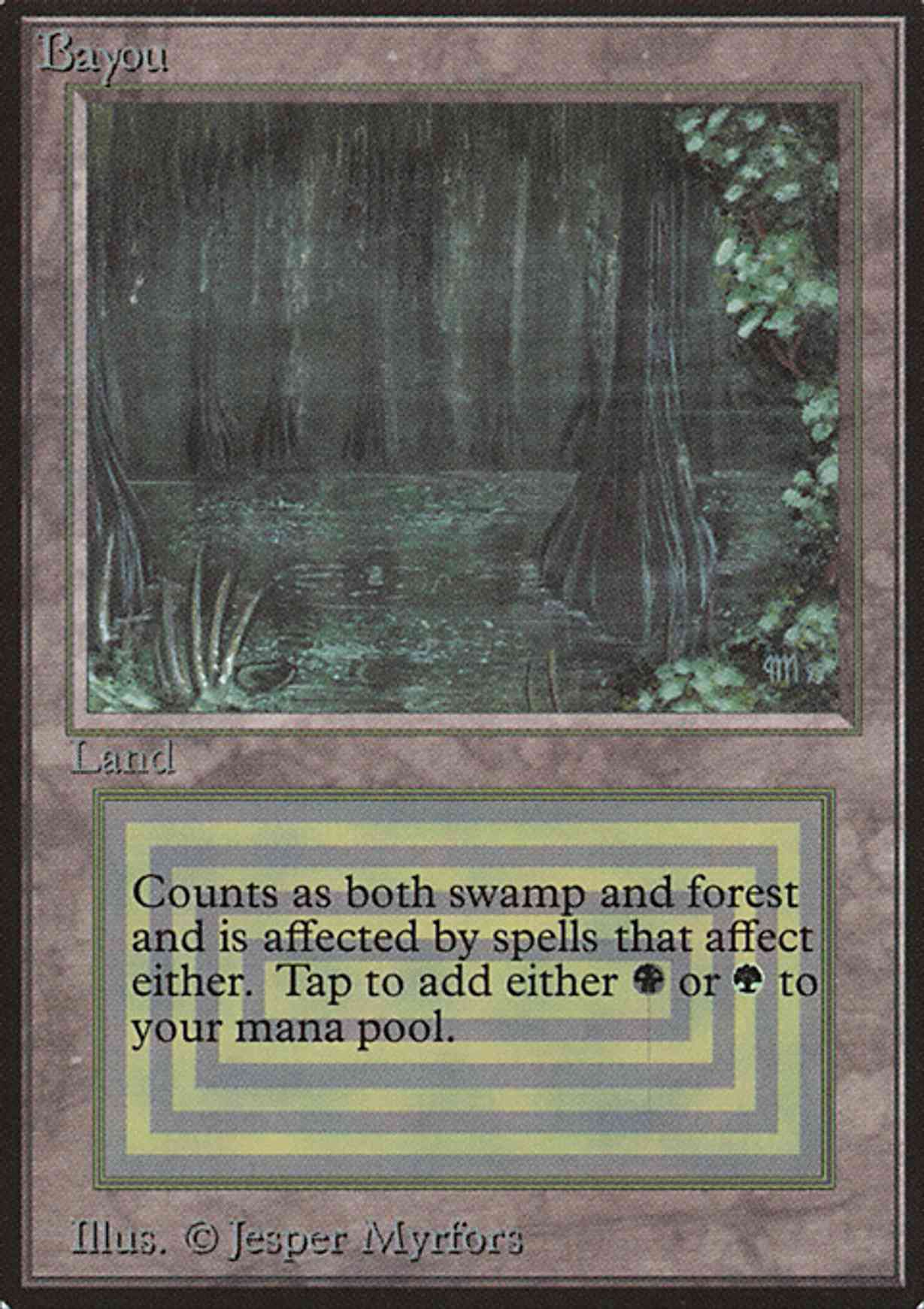 Bayou magic card front